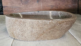 Handmade Natural Oval River Stone  Bathroom Basin  RL 2409220
