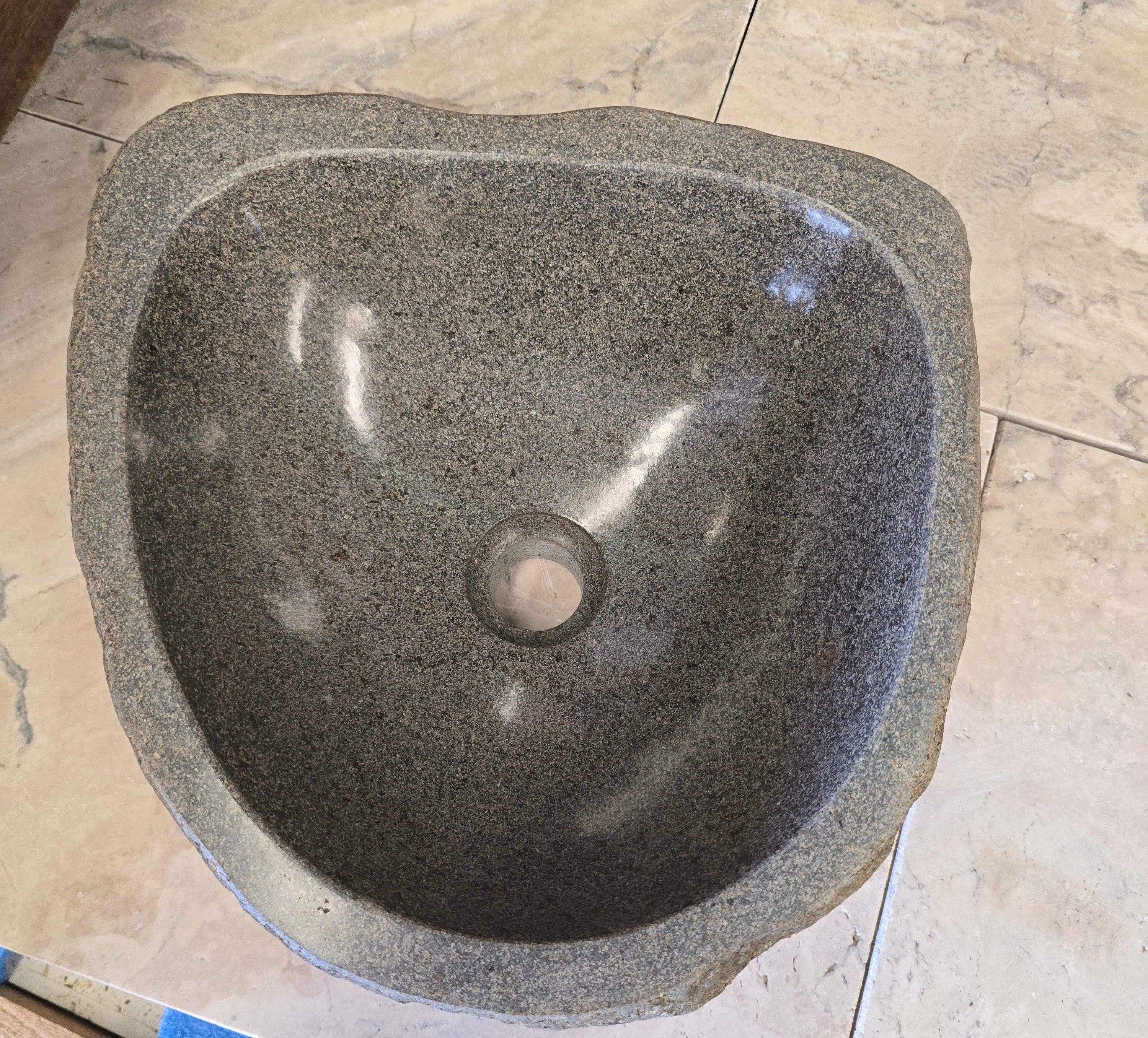 Handmade Natural Oval River Stone  Bathroom Basin  RS 2409106