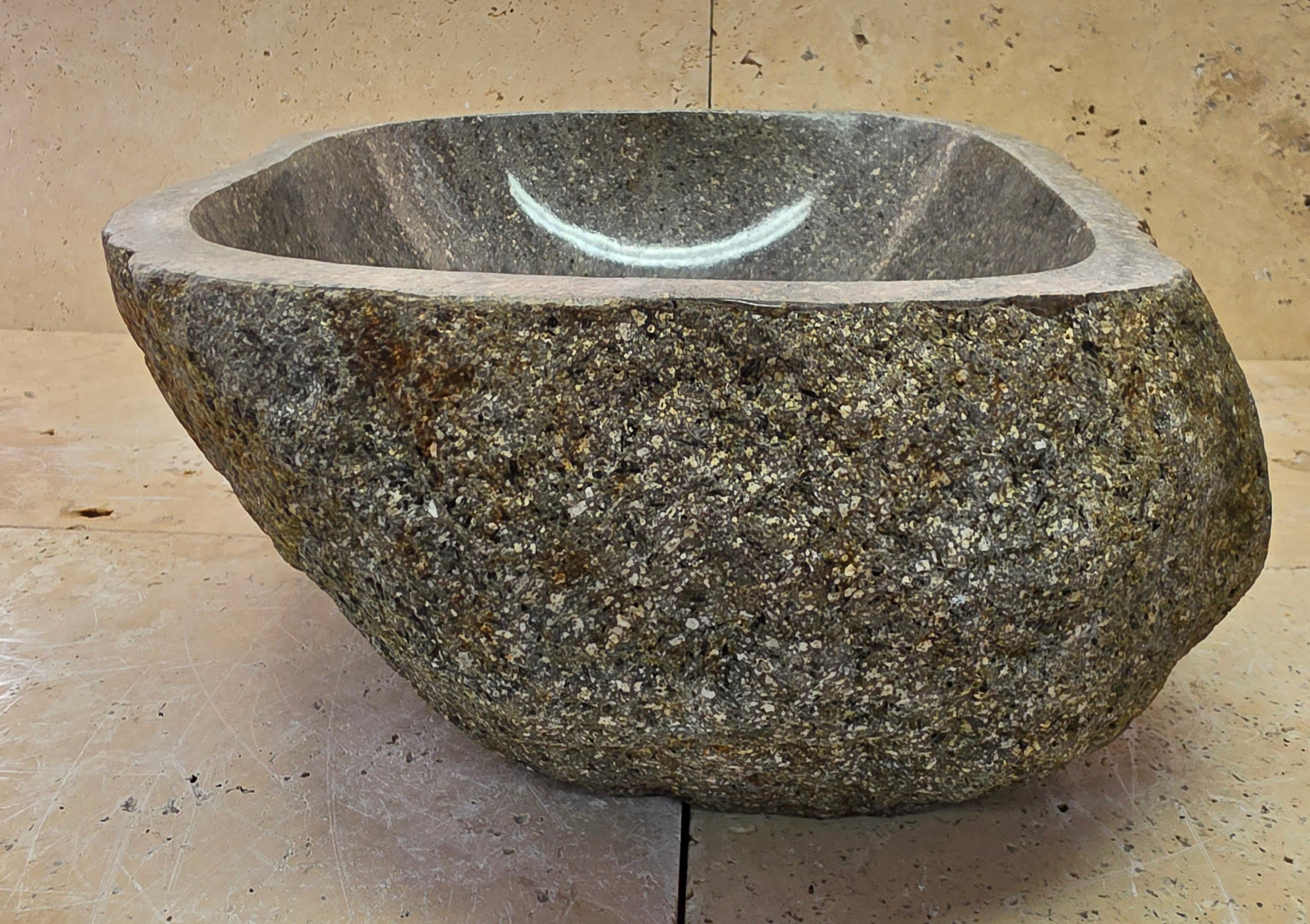 Handmade Natural Oval River Stone  Bathroom Basin  RS 25072065