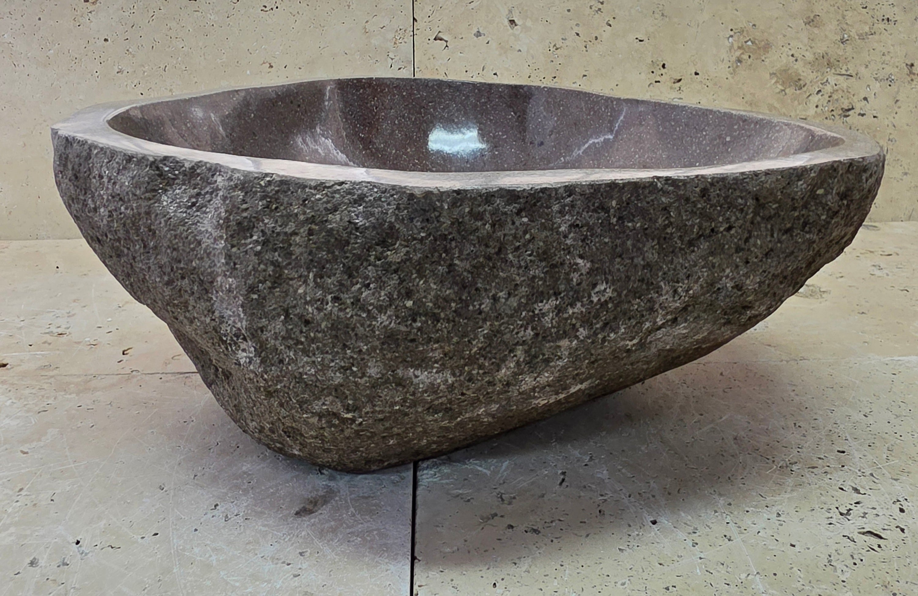Handmade Natural Oval River Stone  Bathroom Basin  RM 25072044