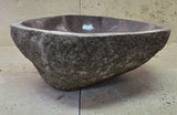 Handmade Natural Oval River Stone  Bathroom Basin  RM 25072044
