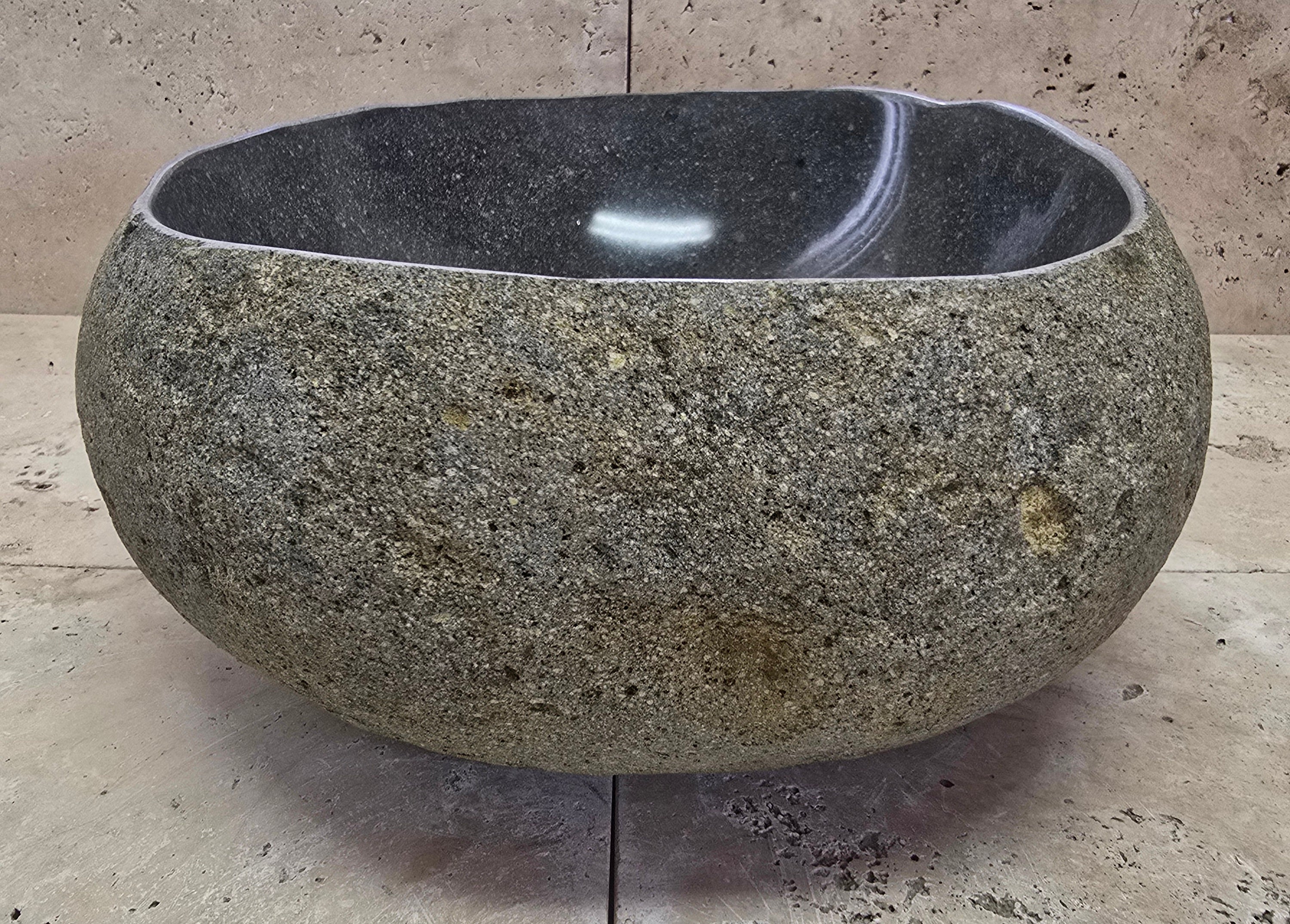 Handmade Natural Oval River Stone  Bathroom Basin  RVS 2409010