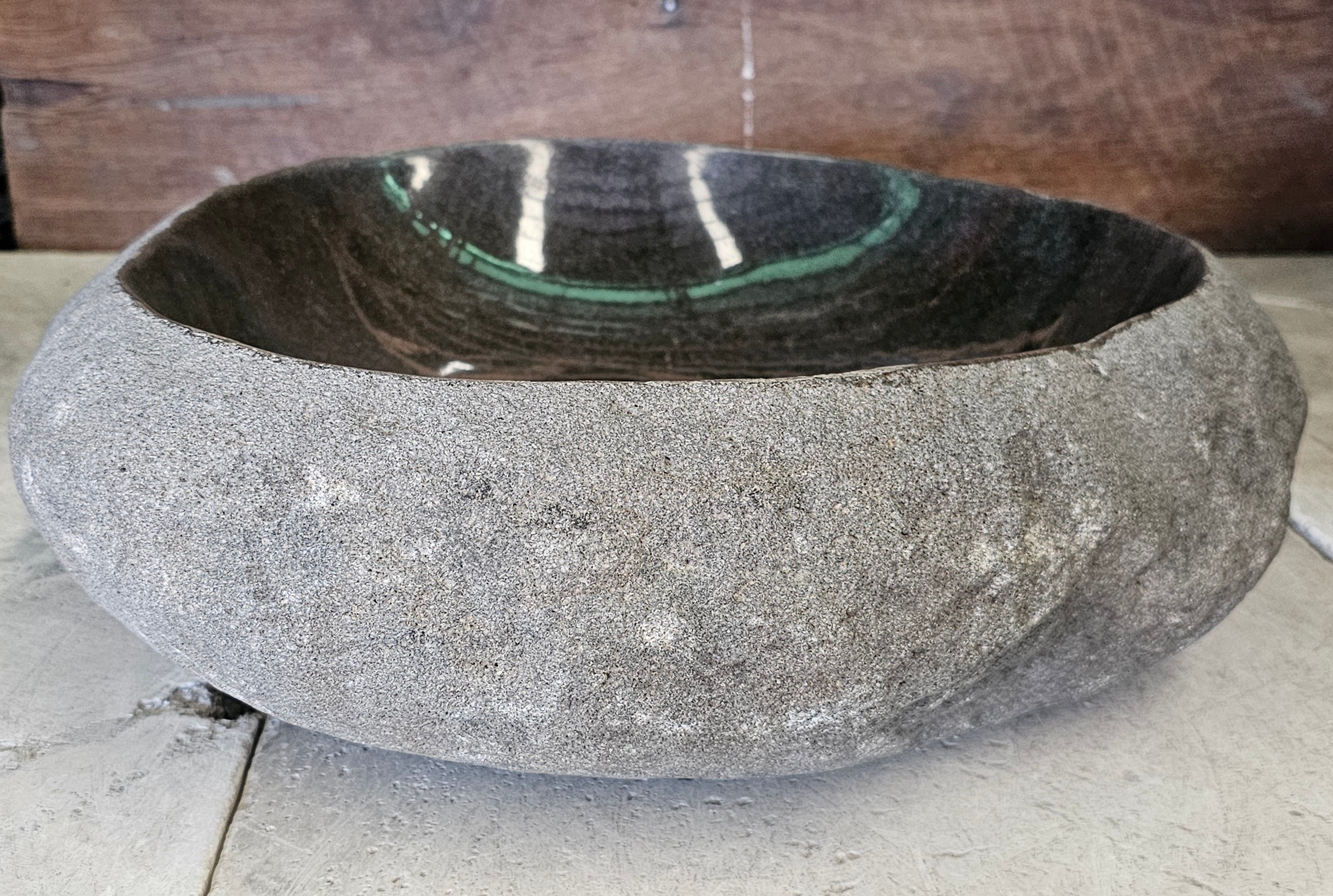 Handmade Natural Oval River Stone  Bathroom Basin  RVL 240901