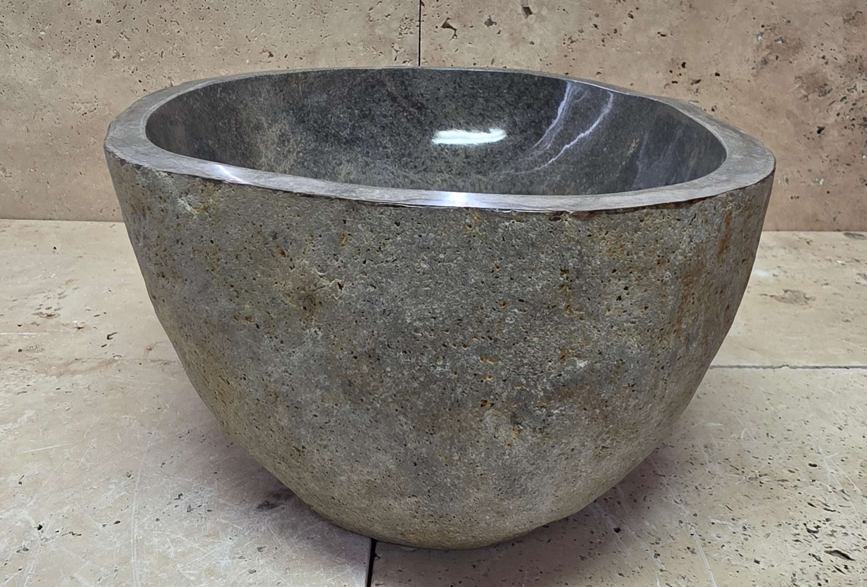 Handmade Natural Oval River Stone  Bathroom Basin  RM 2409145