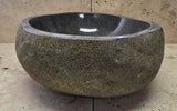 Handmade Natural Oval River Stone  Bathroom Basin  RS 2409017