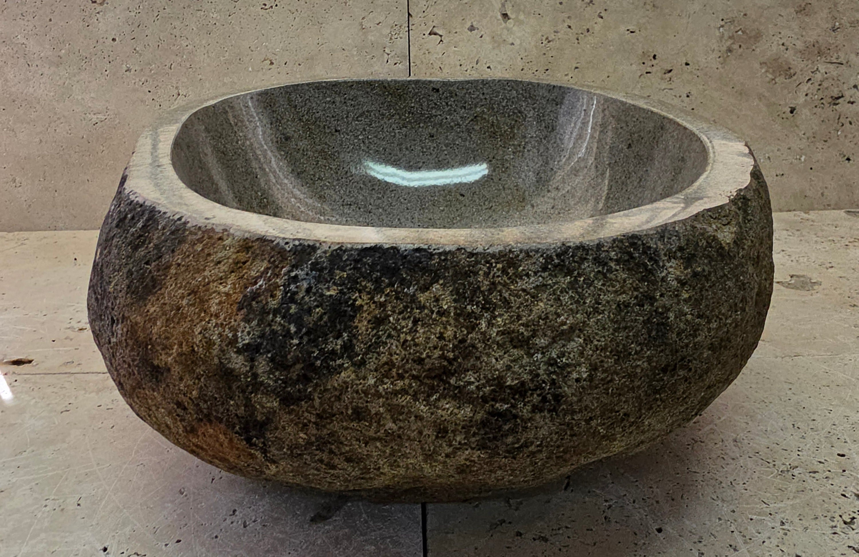 Handmade Natural Oval River Stone  Bathroom Basin  RS 25072049