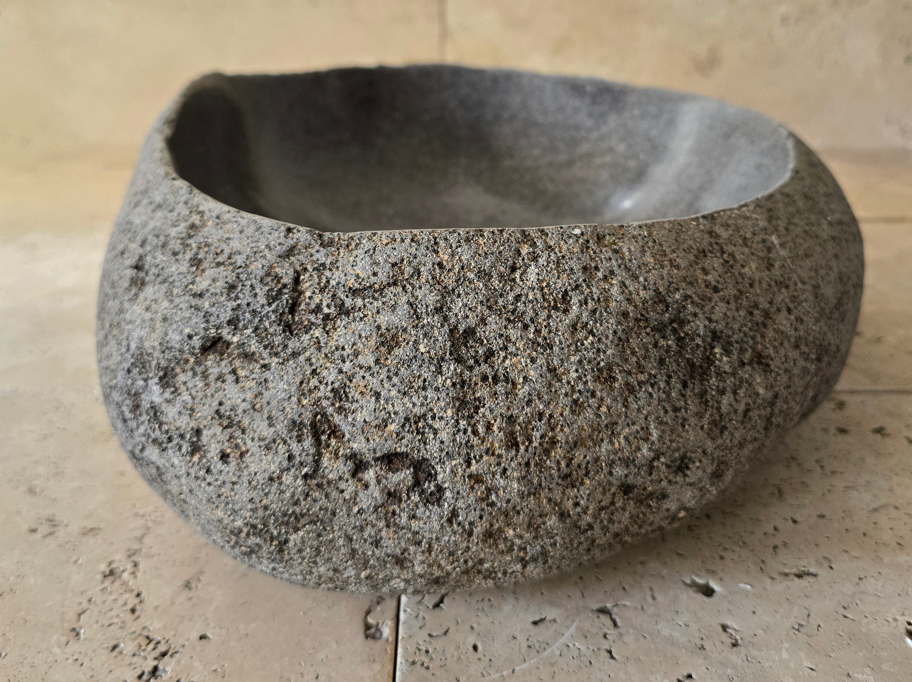 Handmade Natural Oval River Stone  Bathroom Basin  RVM 2409087
