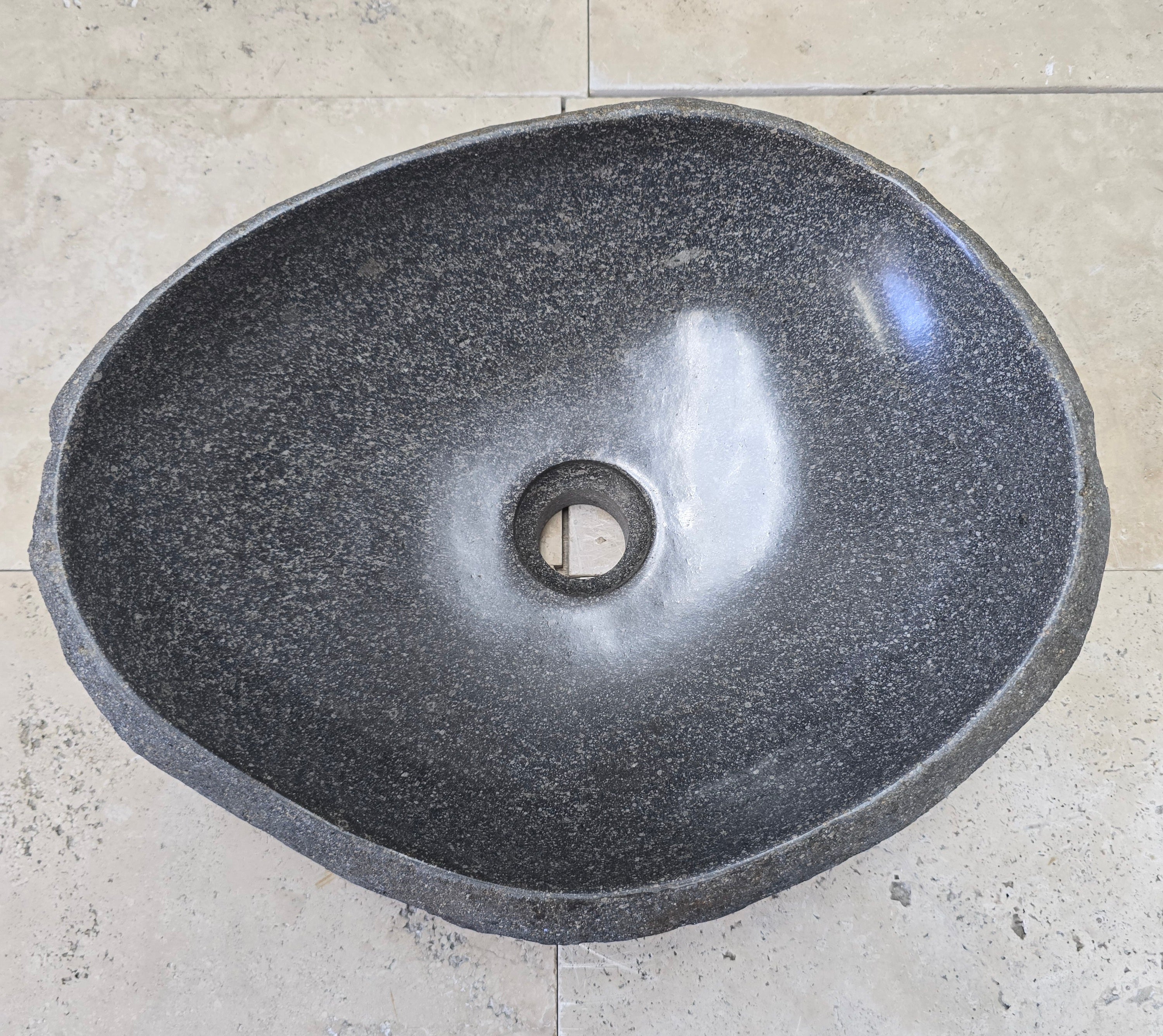 Handmade Natural Oval River Stone  Bathroom Basin  RVM 2409076