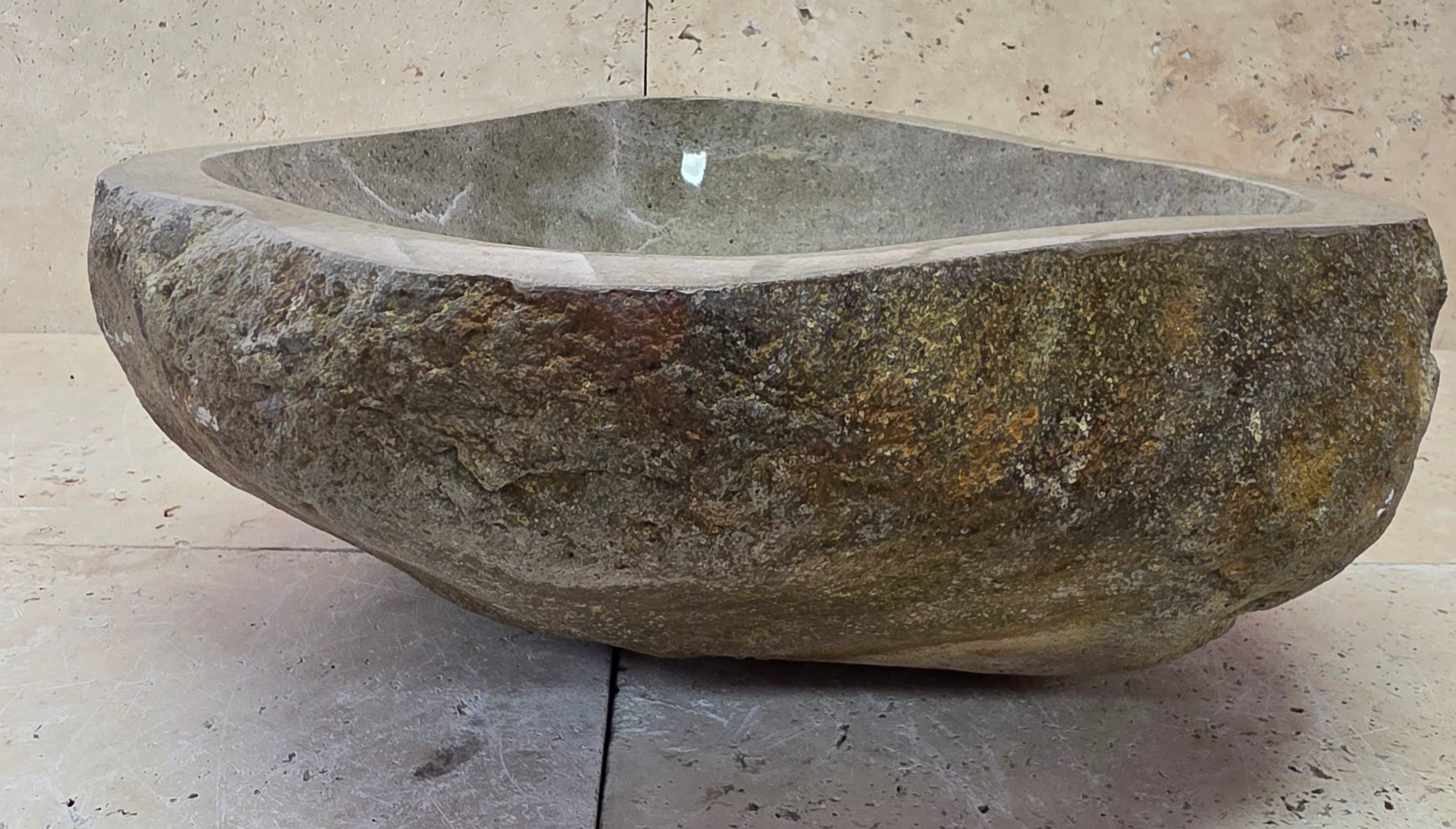 Handmade Natural Oval River Stone  Bathroom Basin  RM 25072098