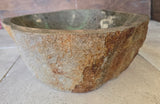 Handmade Natural Oval River Stone  Bathroom Basin  RS 2409043