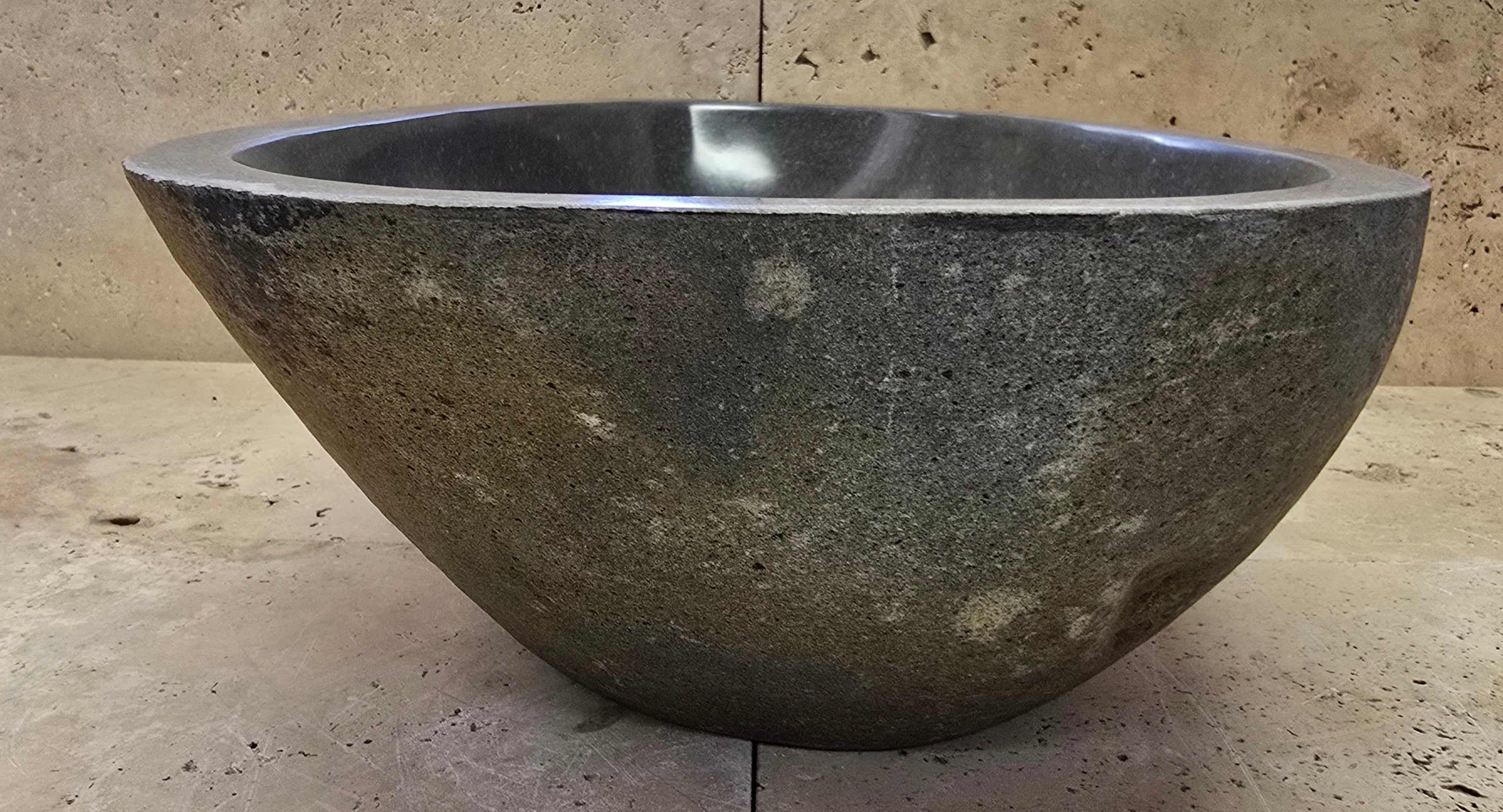 Handmade Natural Oval River Stone  Bathroom Basin  RL 240973