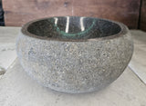 Handmade Natural Oval River Stone  Bathroom Basin  RS 2409070