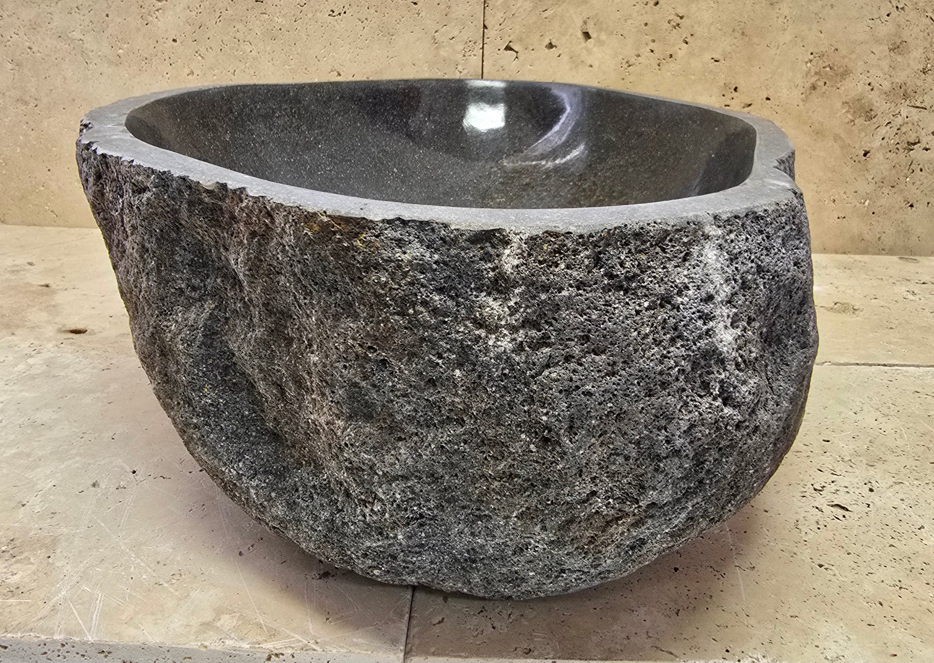 Handmade Natural Oval River Stone  Bathroom Basin  RL 240963