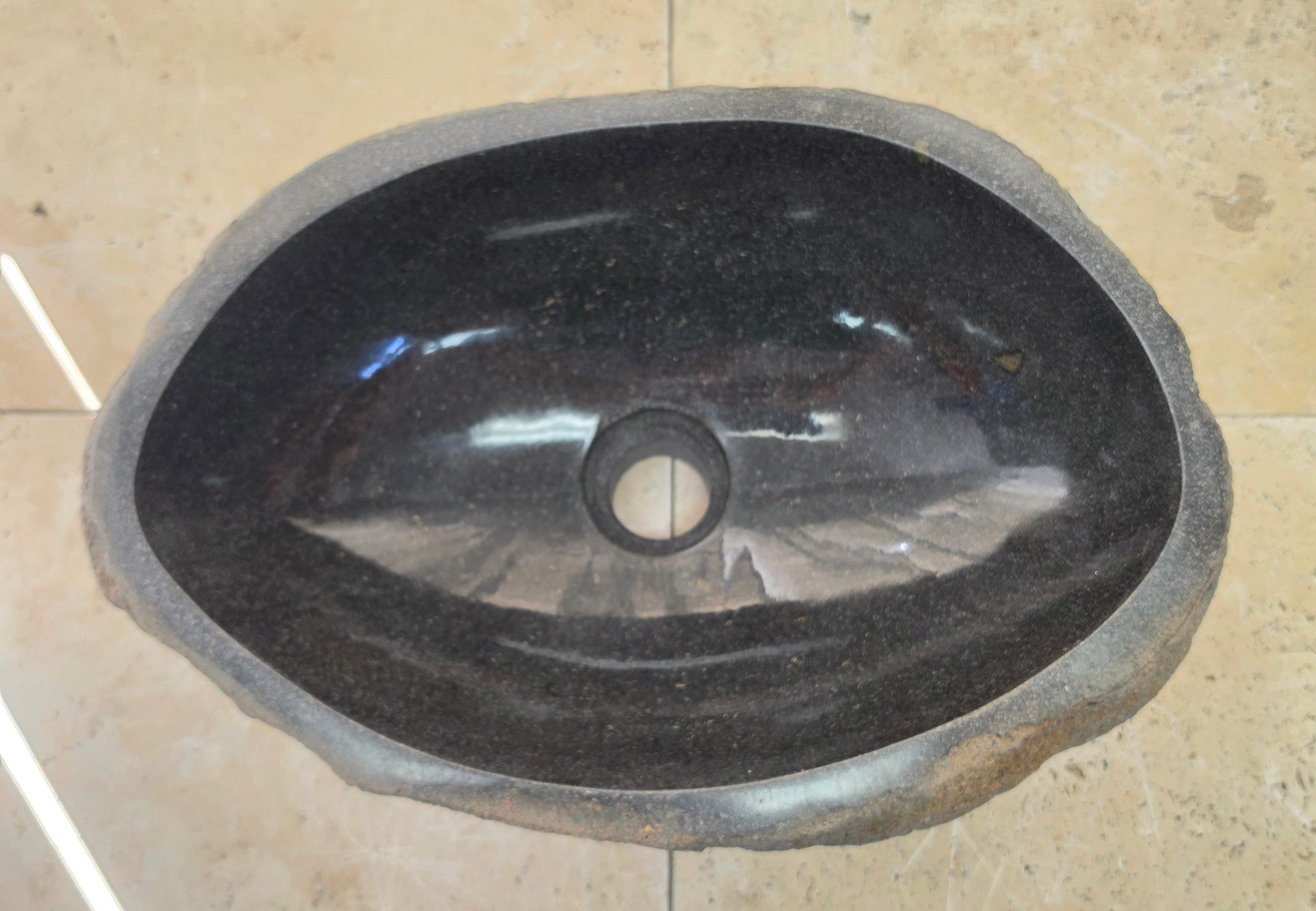 Handmade Natural Oval River Stone  Bathroom Basin  RM 25072047