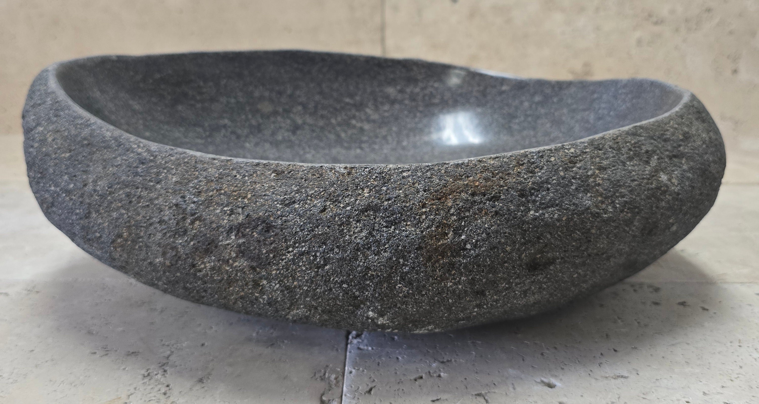 Handmade Natural Oval River Stone  Bathroom Basin  RVM 2409076