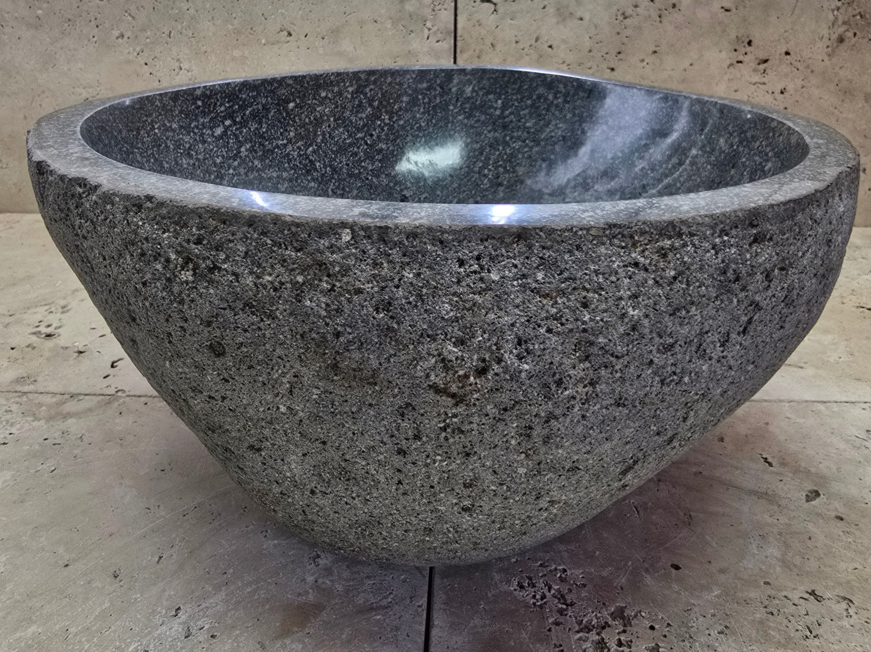 Handmade Natural Oval River Stone  Bathroom Basin  RS 2409004