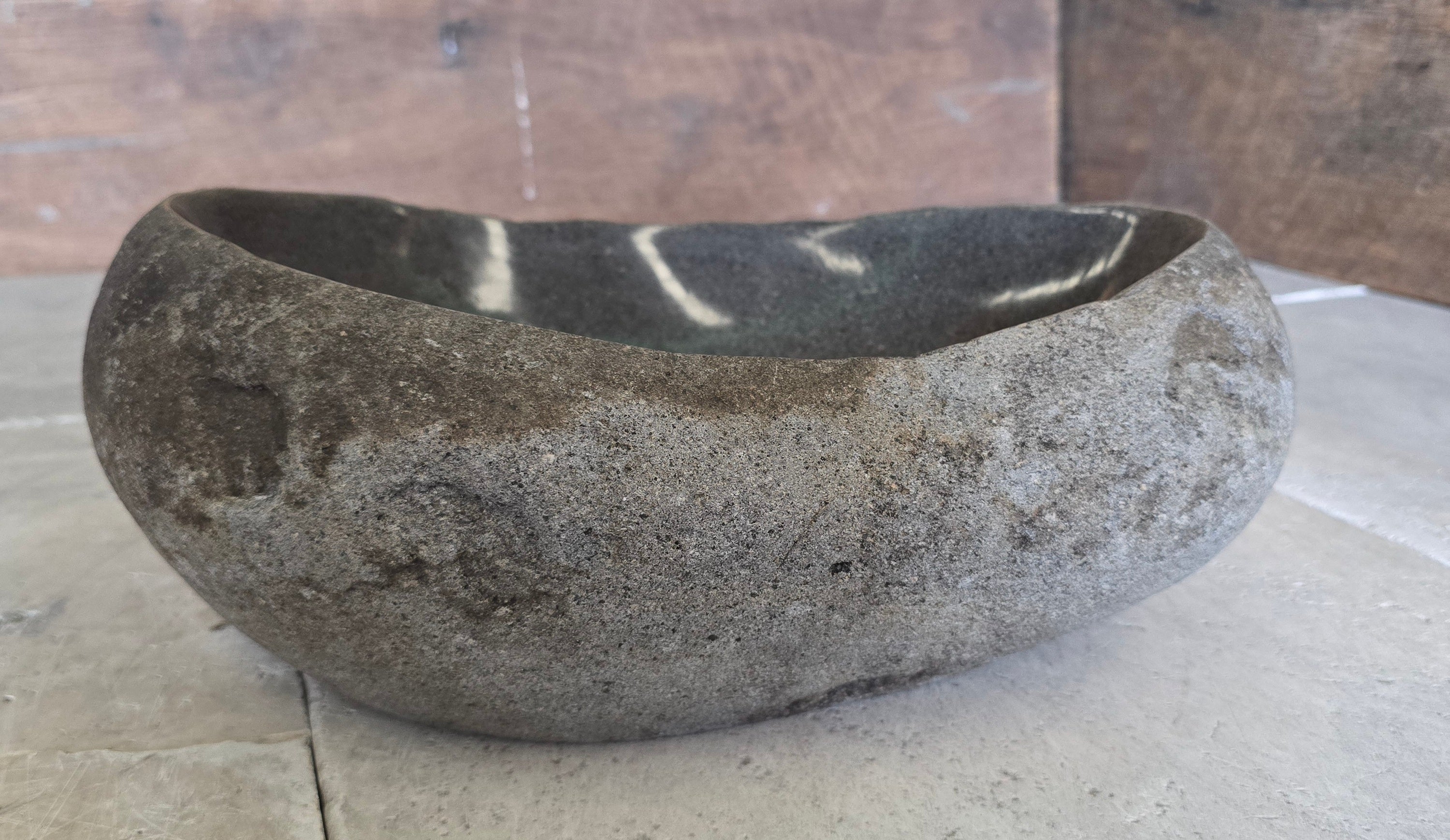 Handmade Natural Oval River Stone  Bathroom Basin  RVS 2409082