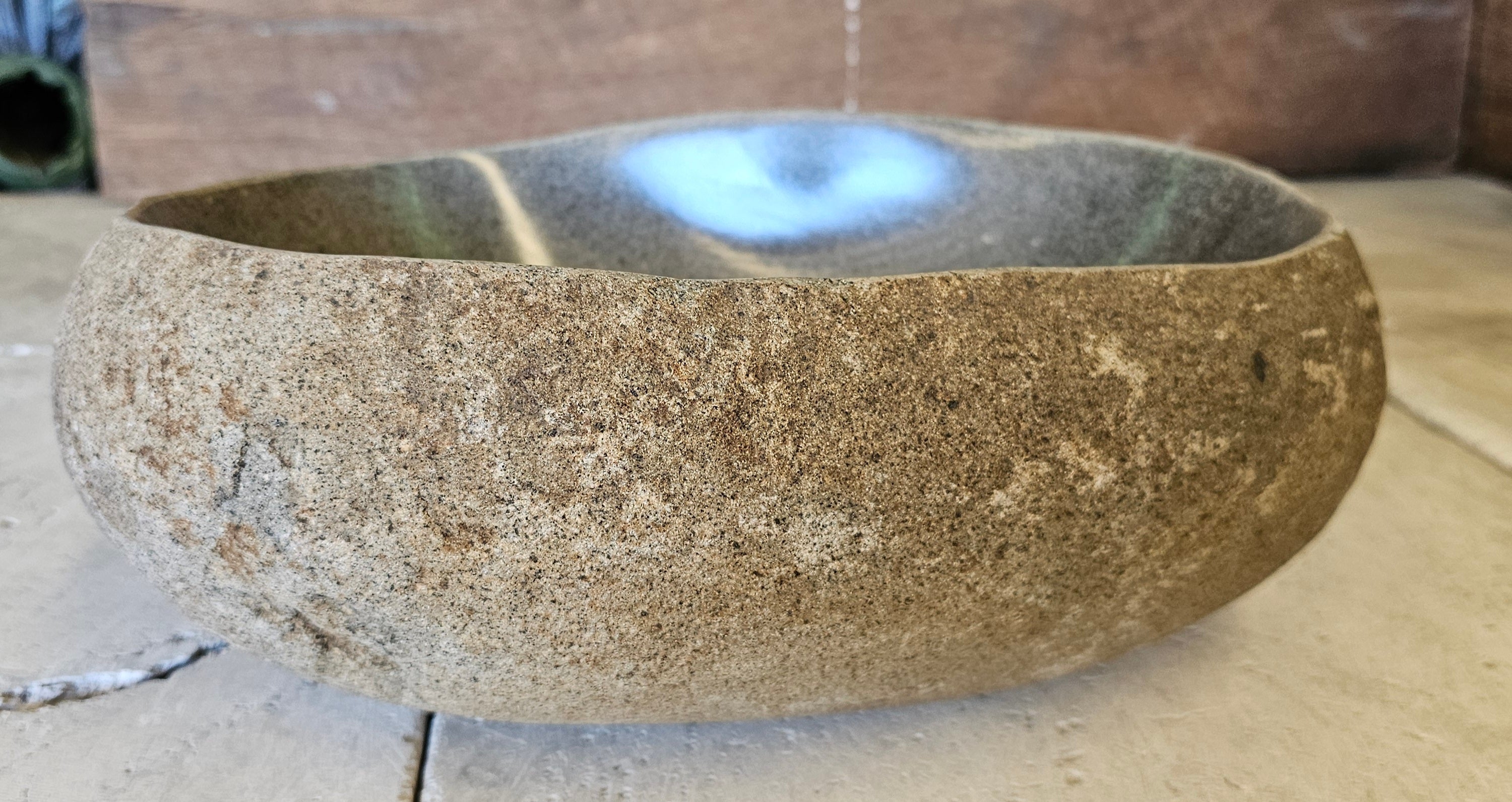Handmade Natural Oval River Stone  Bathroom Basin  RVS 2409016