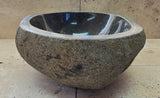 Handmade Natural Oval River Stone  Bathroom Basin  RS 2409136