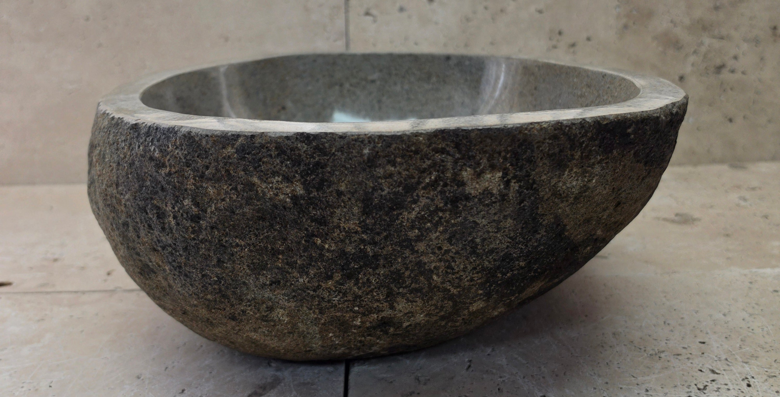 Handmade Natural Oval River Stone  Bathroom Basin  RS 25072049
