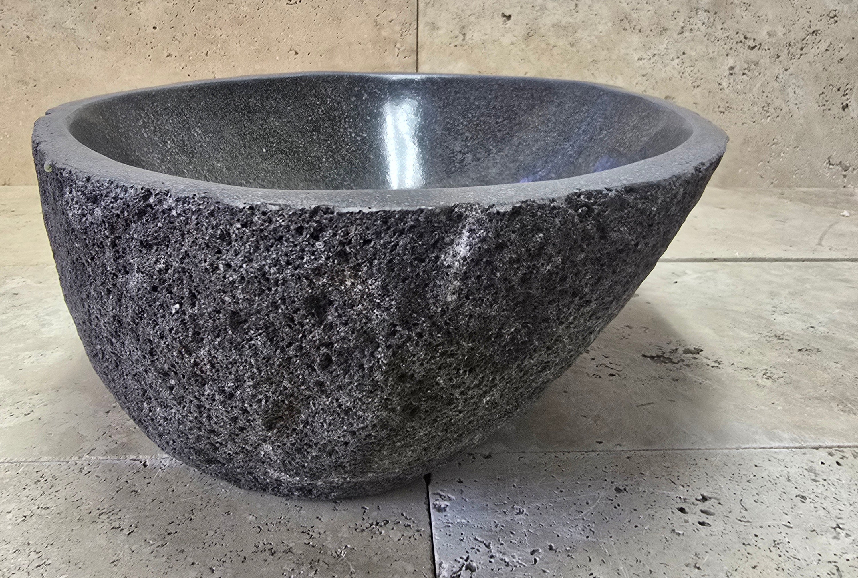Handmade Natural Oval River Stone  Bathroom Basin  RM 2409022