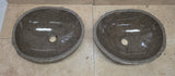 Handmade Natural Oval River Stone  Bathroom Basin TWIN SETS A & B RM 25072036