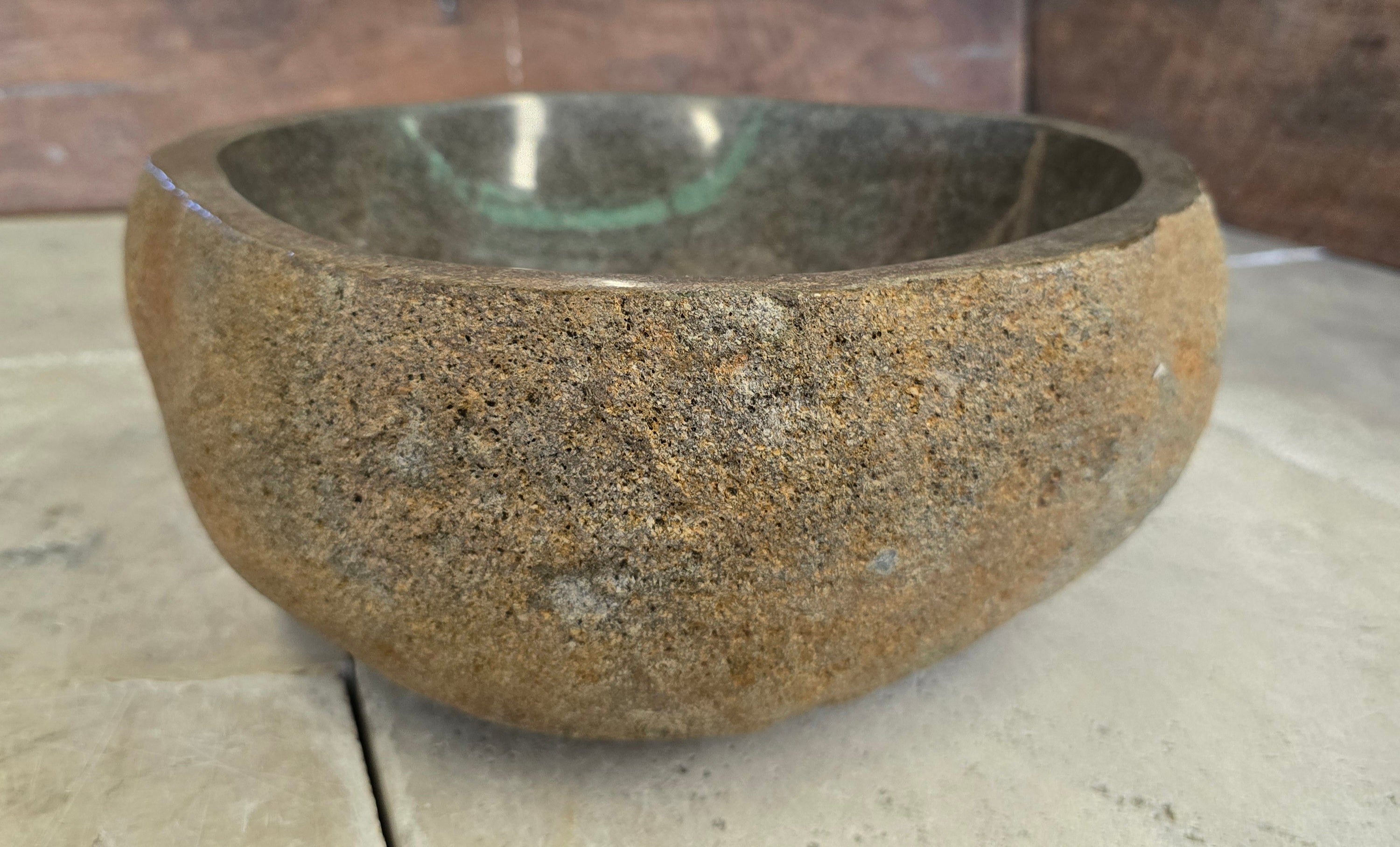 Handmade Natural Oval River Stone  Bathroom Basin  RM 2409089