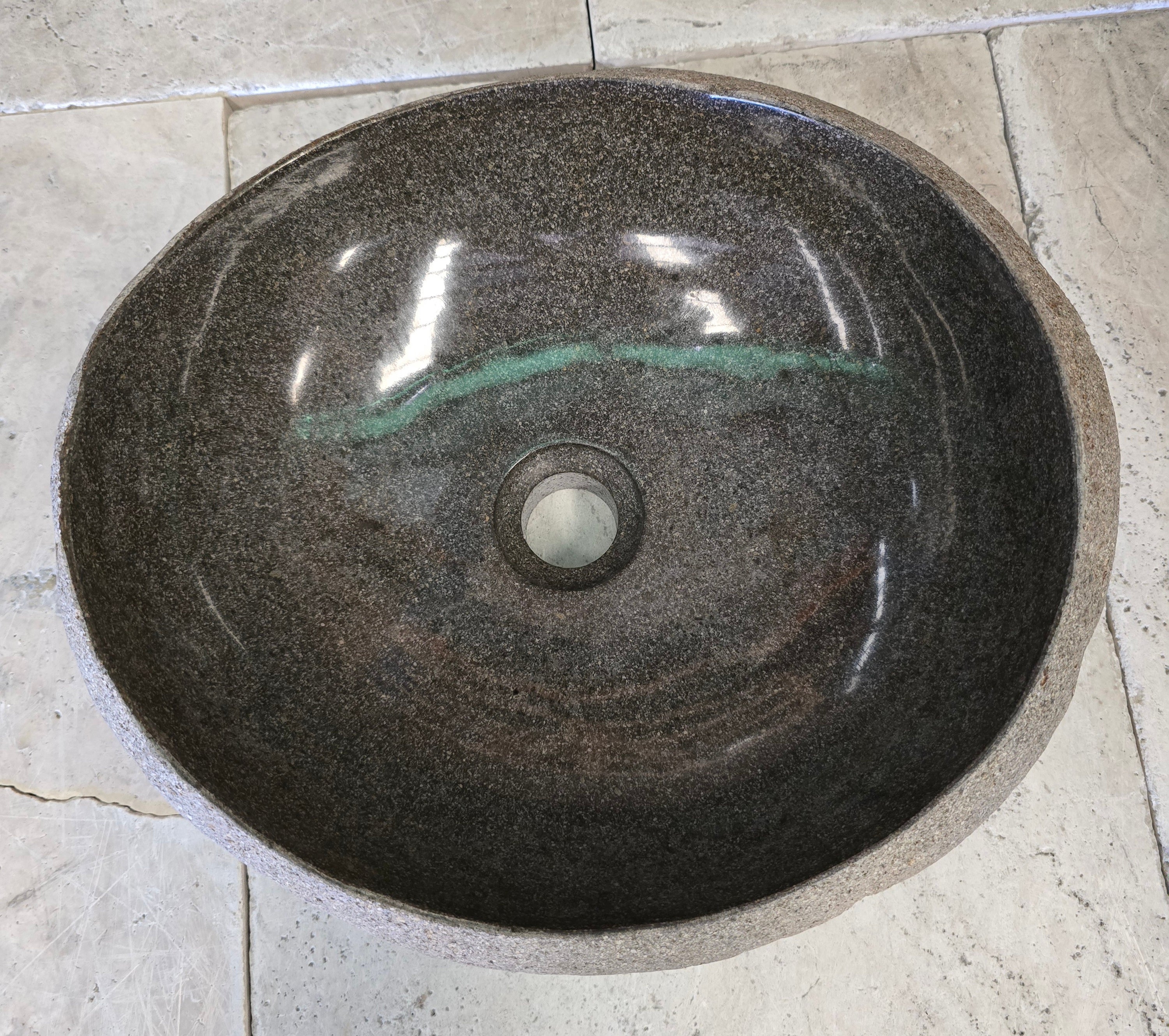 Handmade Natural Oval River Stone  Bathroom Basin  RVS 2409008