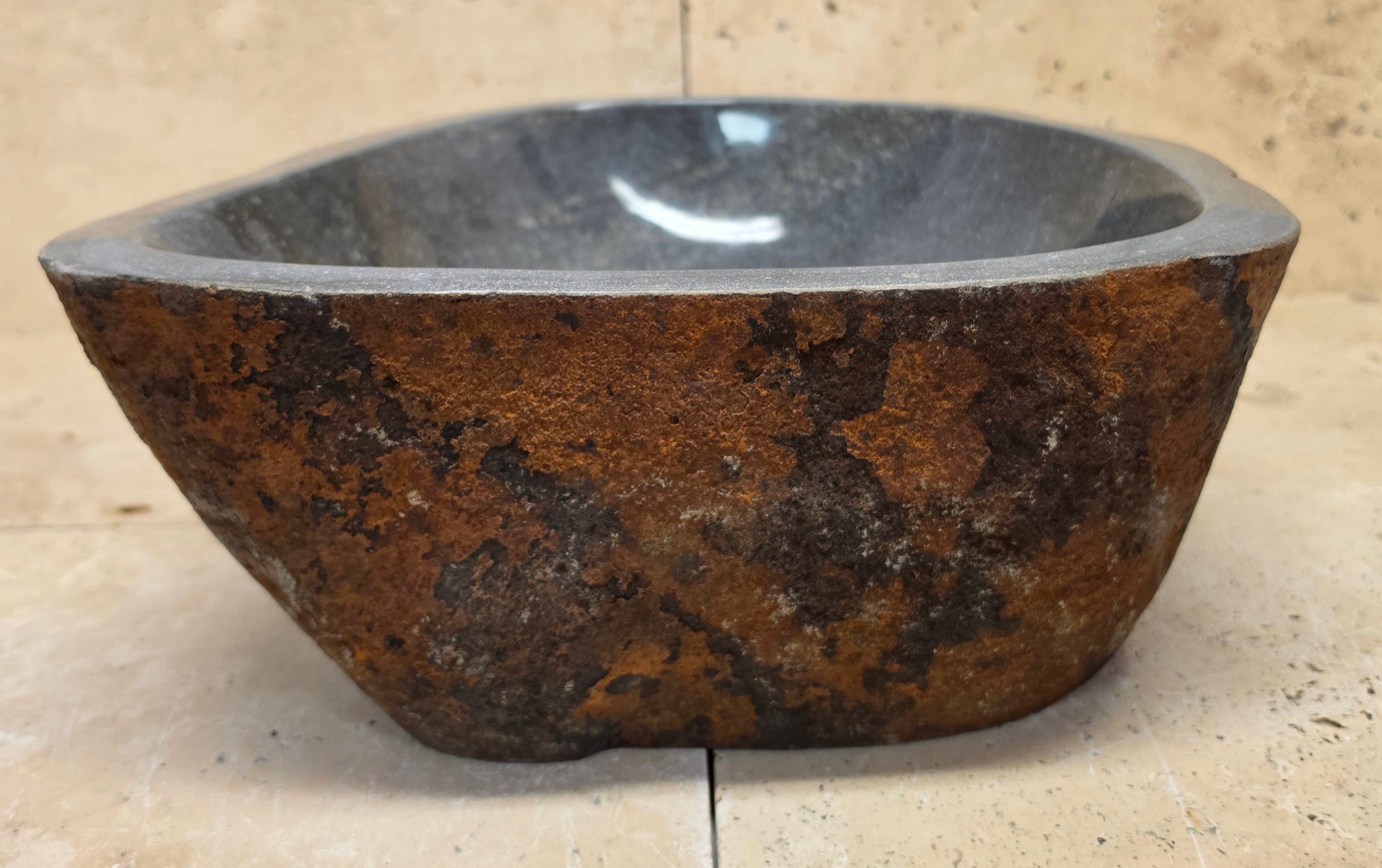 Handmade Natural Oval River Stone  Bathroom Basin  RS 25072053