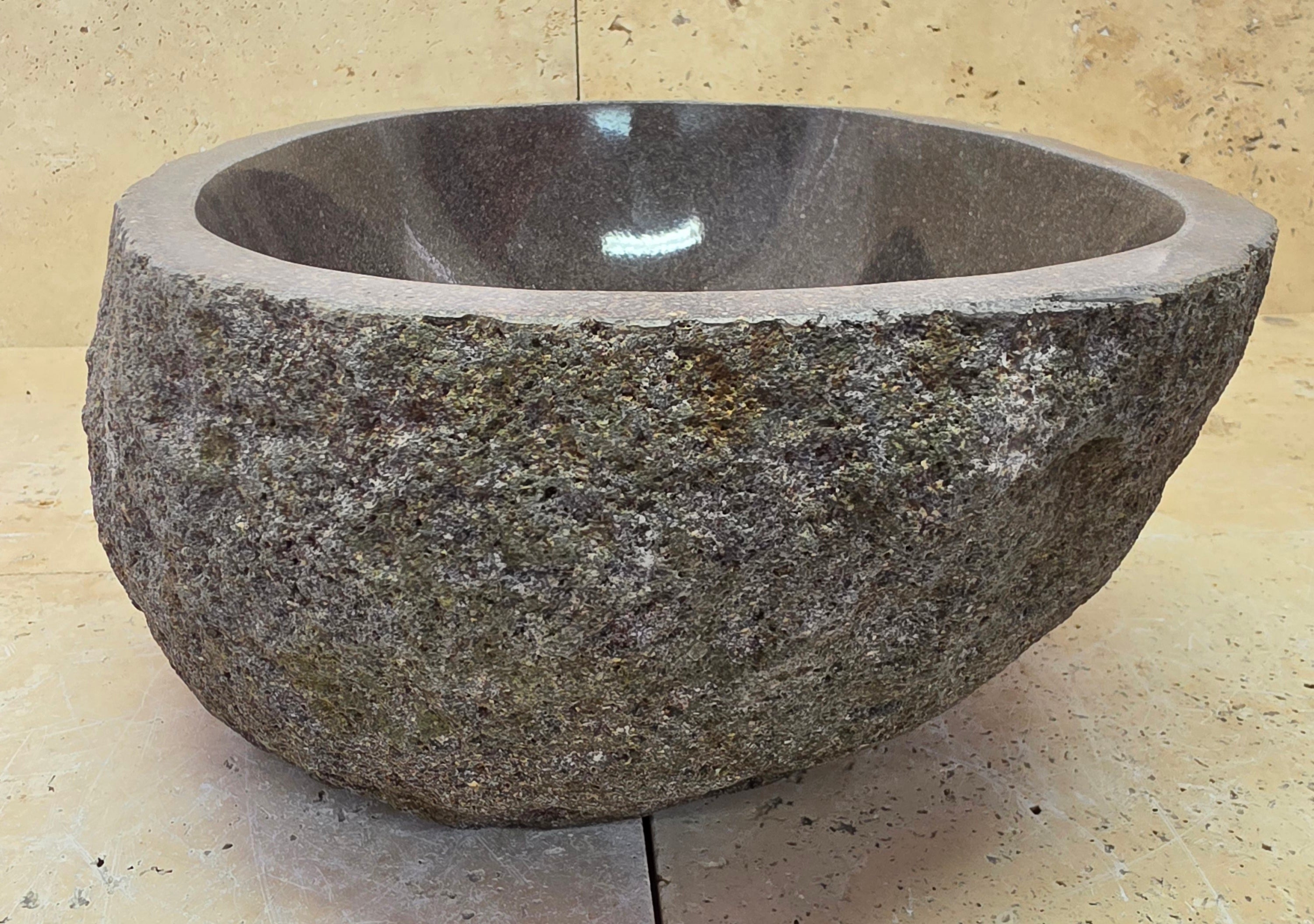 Handmade Natural Oval River Stone  Bathroom Basin  RM 25072009