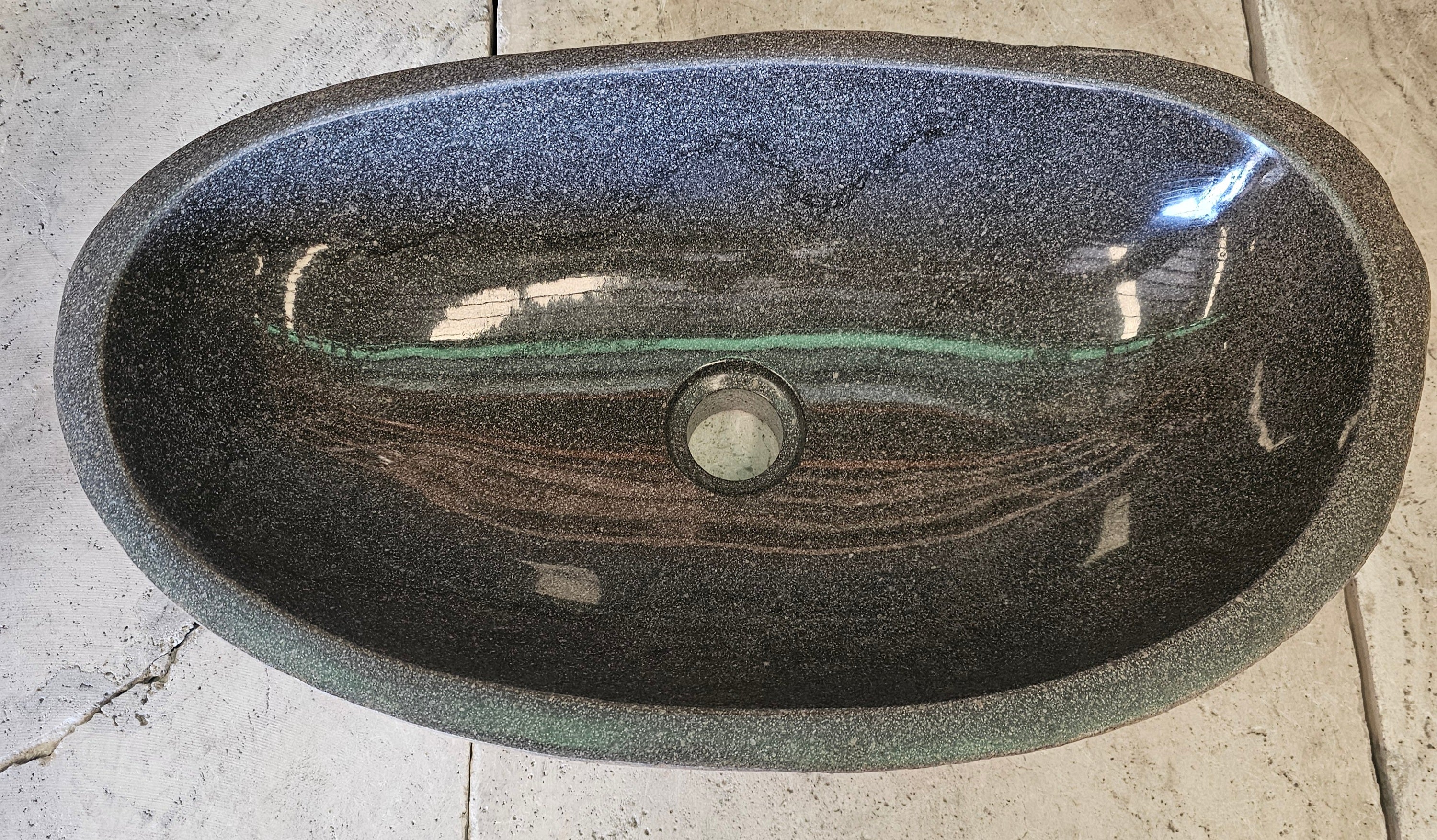 Handmade Natural Oval River Stone  Bathroom Basin  RL 240908