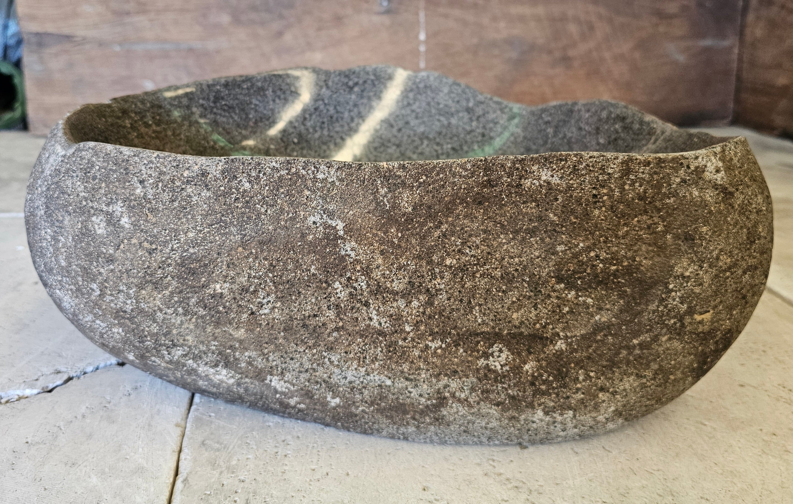 Handmade Natural Oval River Stone  Bathroom Basin  RVS 2409050