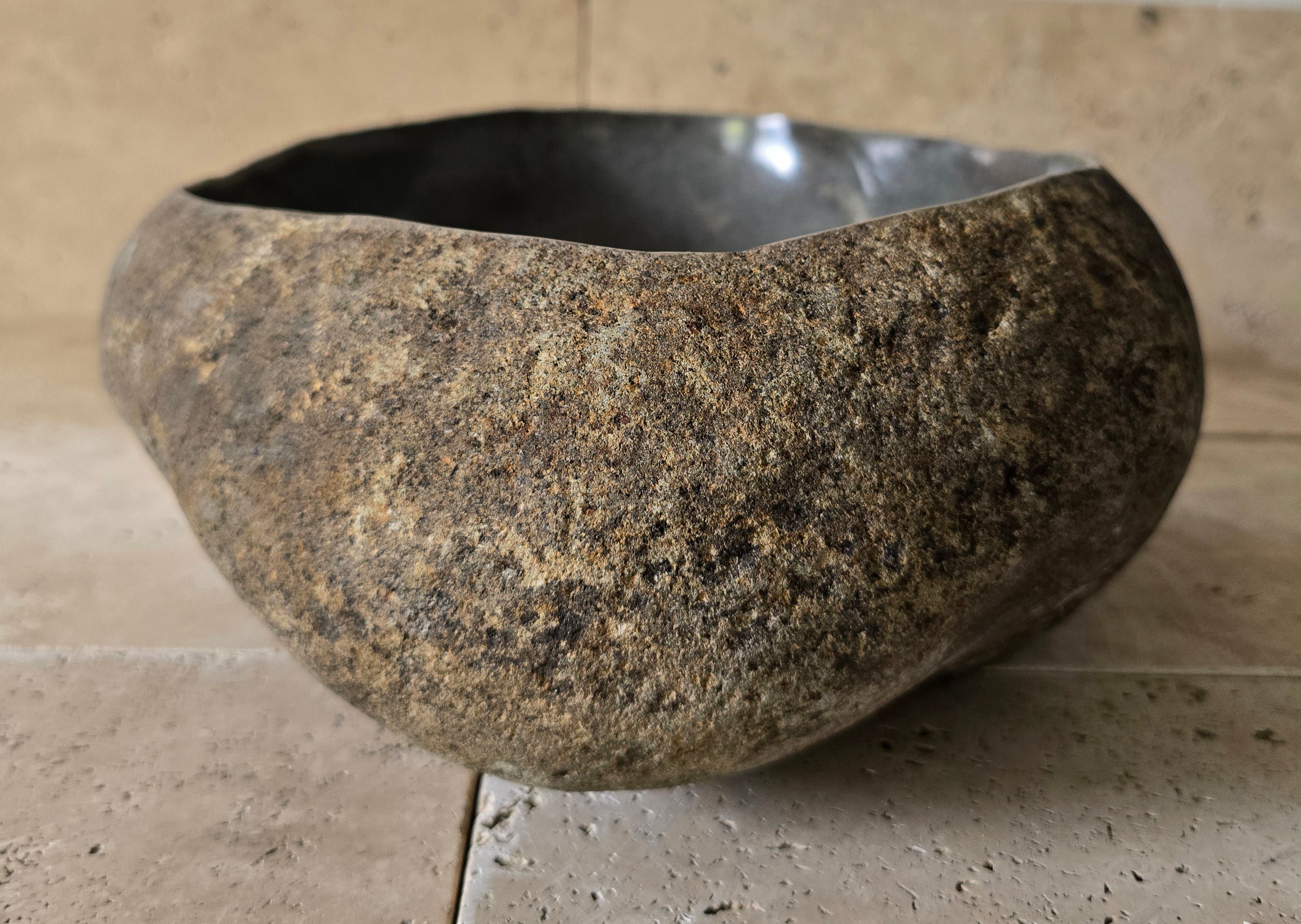 Handmade Natural Oval River Stone  Bathroom Basin  RVM 2409095