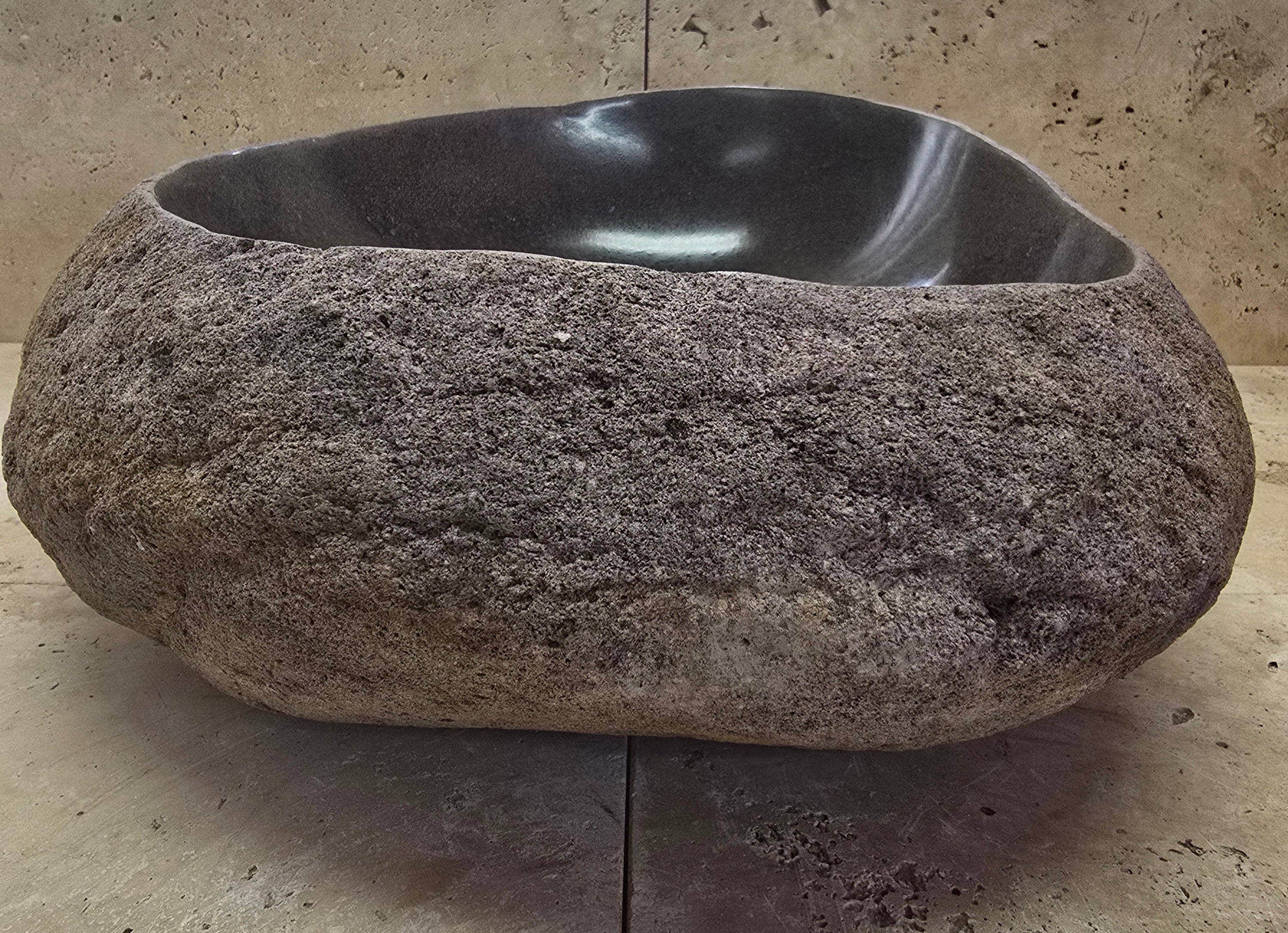 Handmade Natural Oval River Stone  Bathroom Basin  RVS 2409051