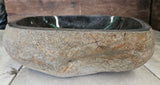 Handmade Natural Oval River Stone  Bathroom Basin  RM 2409070