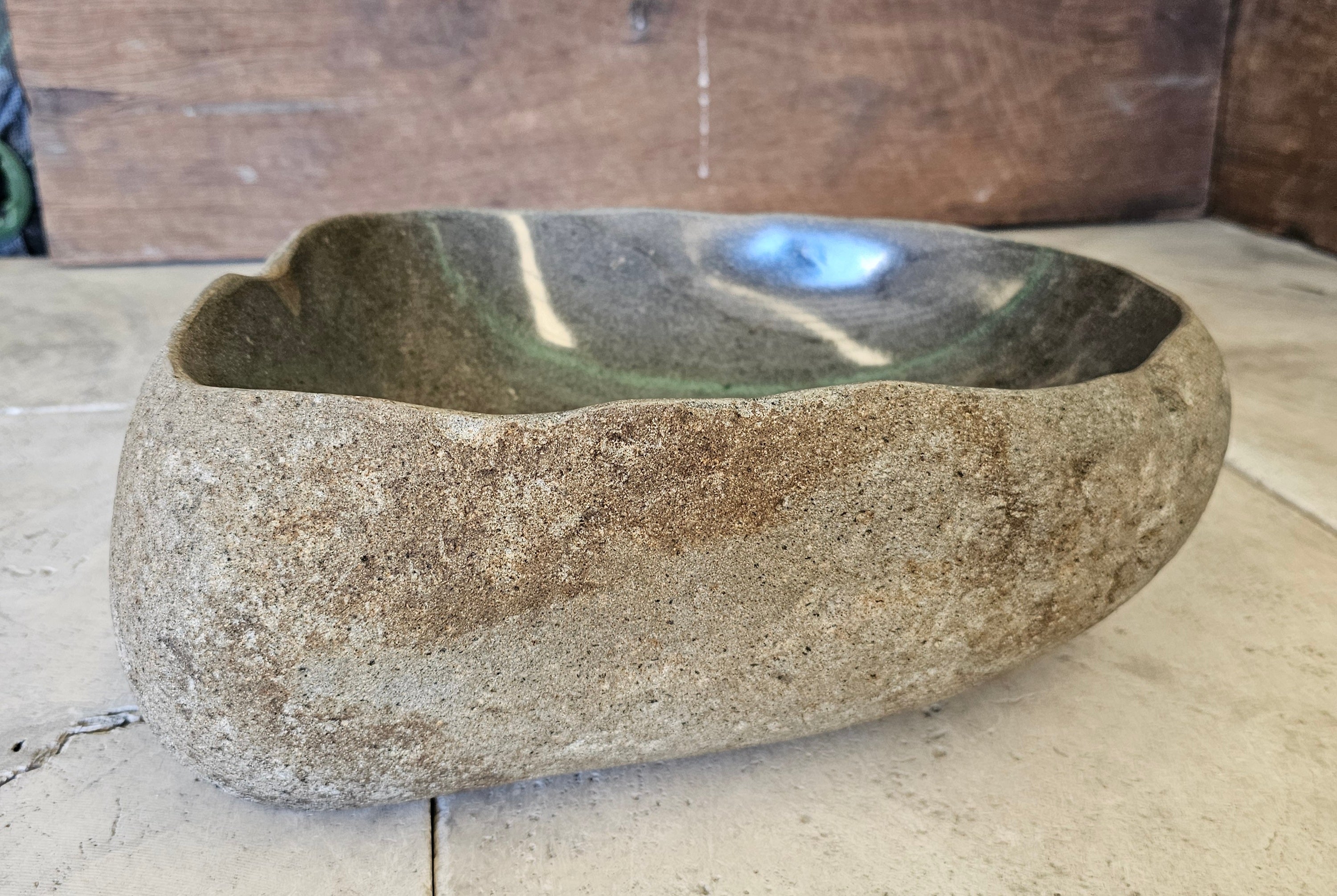 Handmade Natural Oval River Stone  Bathroom Basin  RVS 2409040