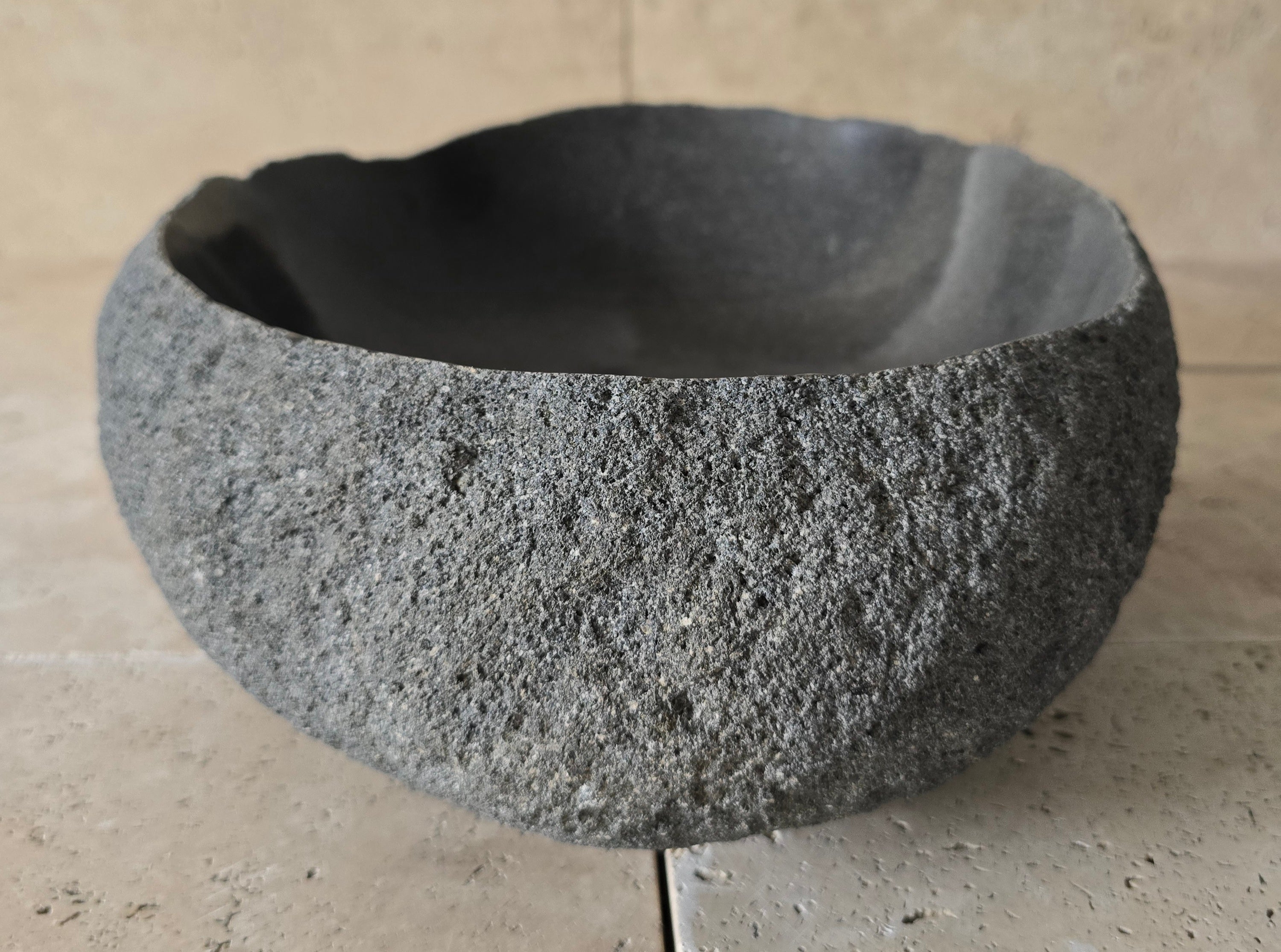 Handmade Natural Oval River Stone  Bathroom Basin  RVM 2409093