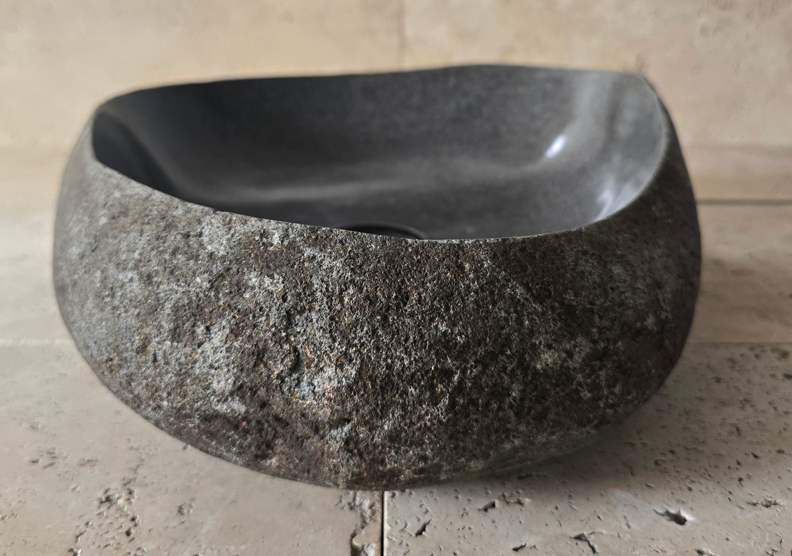Handmade Natural Oval River Stone  Bathroom Basin  PHM 240905
