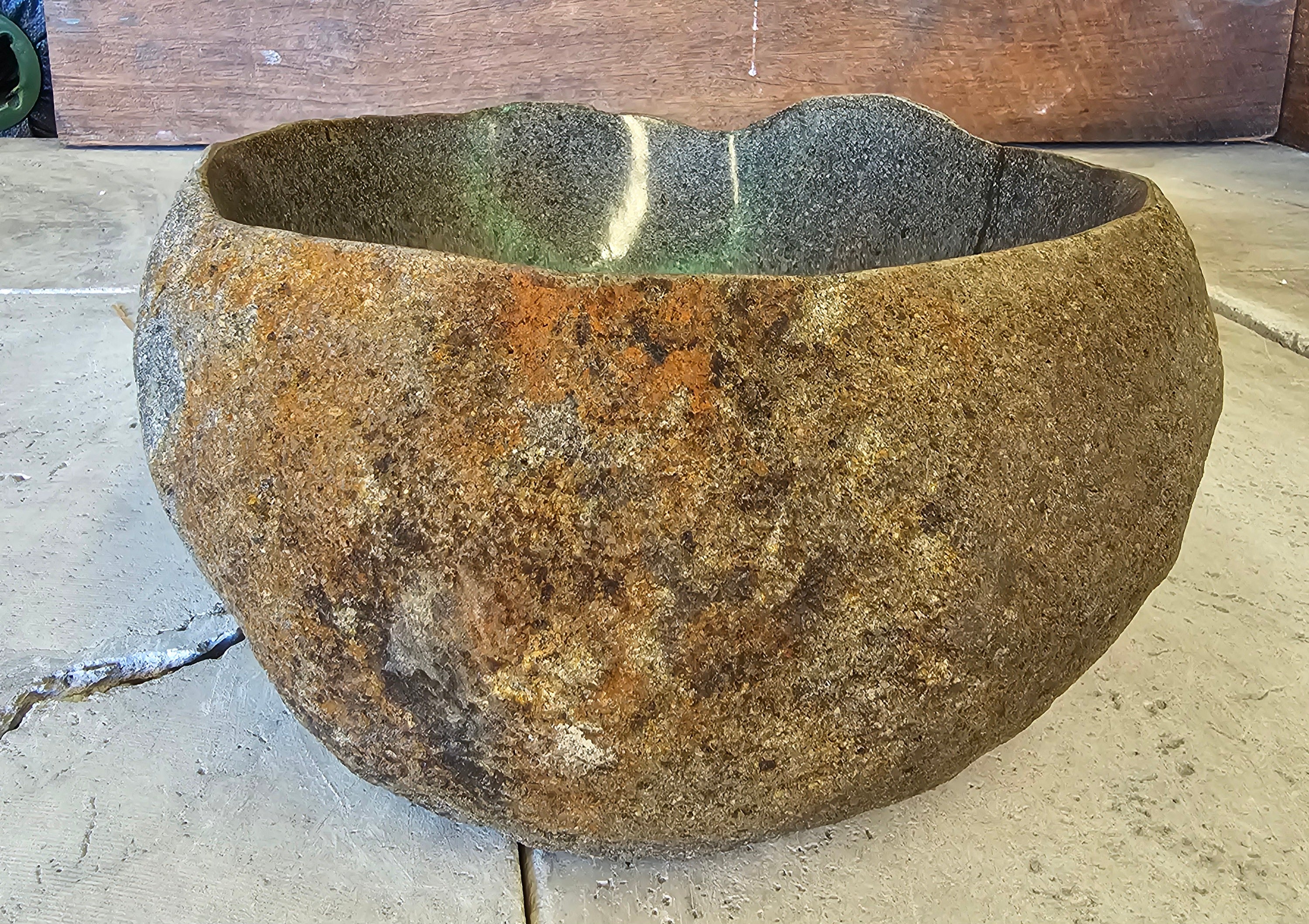 Handmade Natural Oval River Stone  Bathroom Basin  RVS 2409044