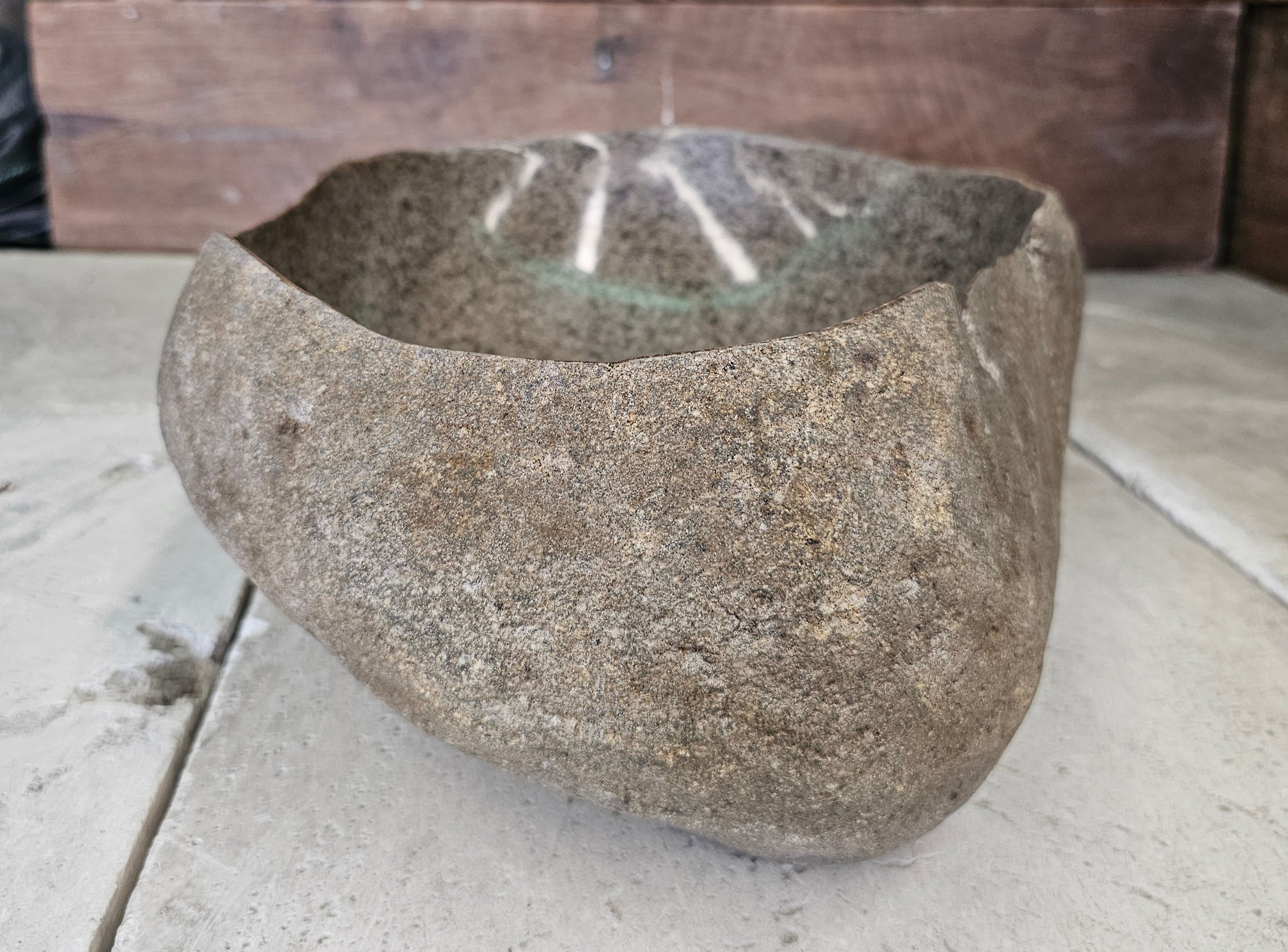 Handmade Natural Oval River Stone  Bathroom Basin  RVM 2409047