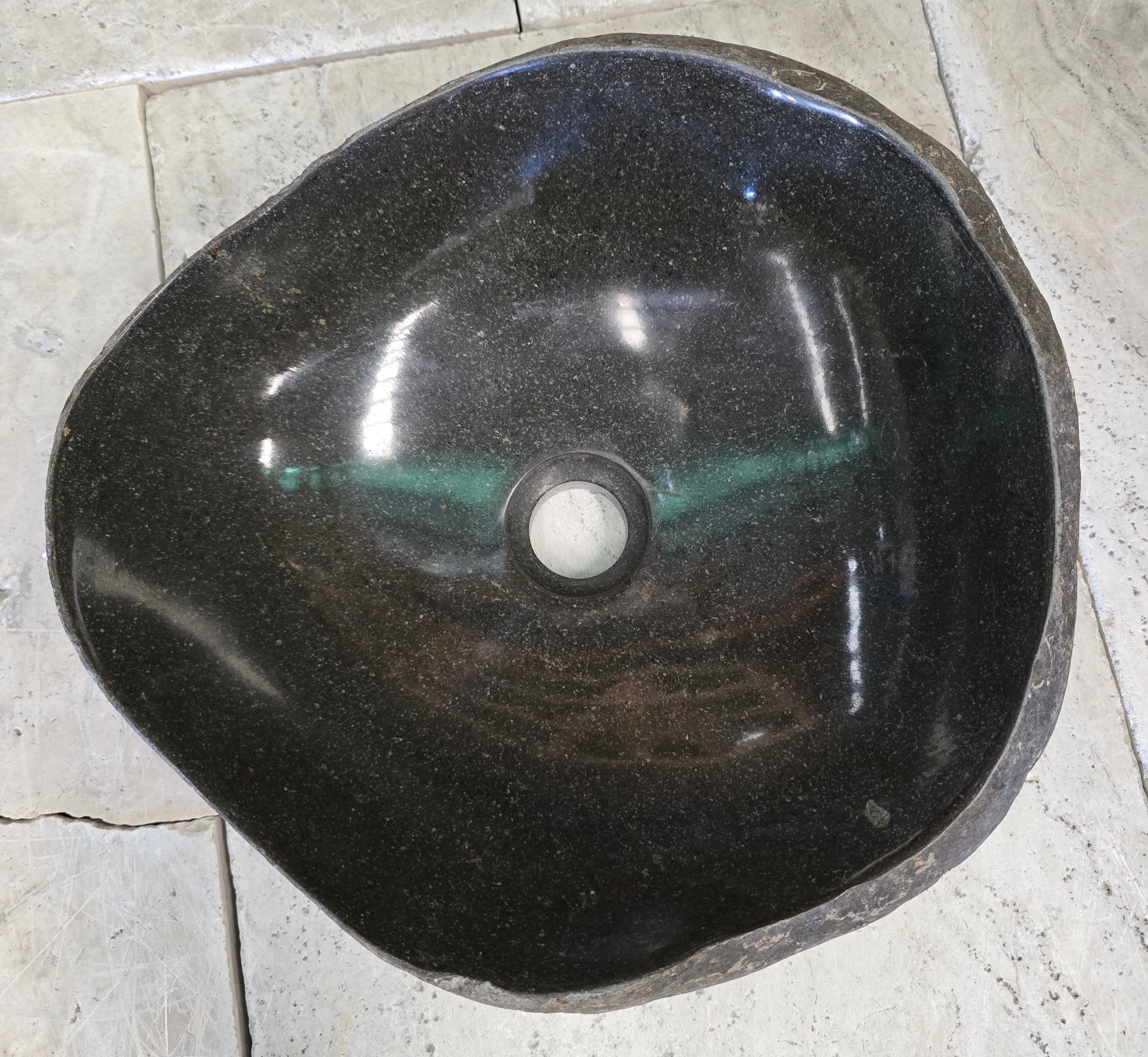 Handmade Natural Oval River Stone  Bathroom Basin  RVS 2409056