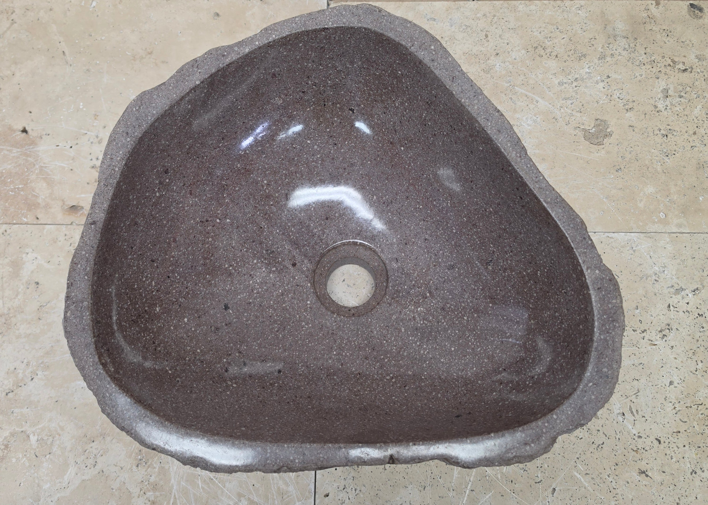 Handmade Natural Oval River Stone  Bathroom Basin  RM 25072044