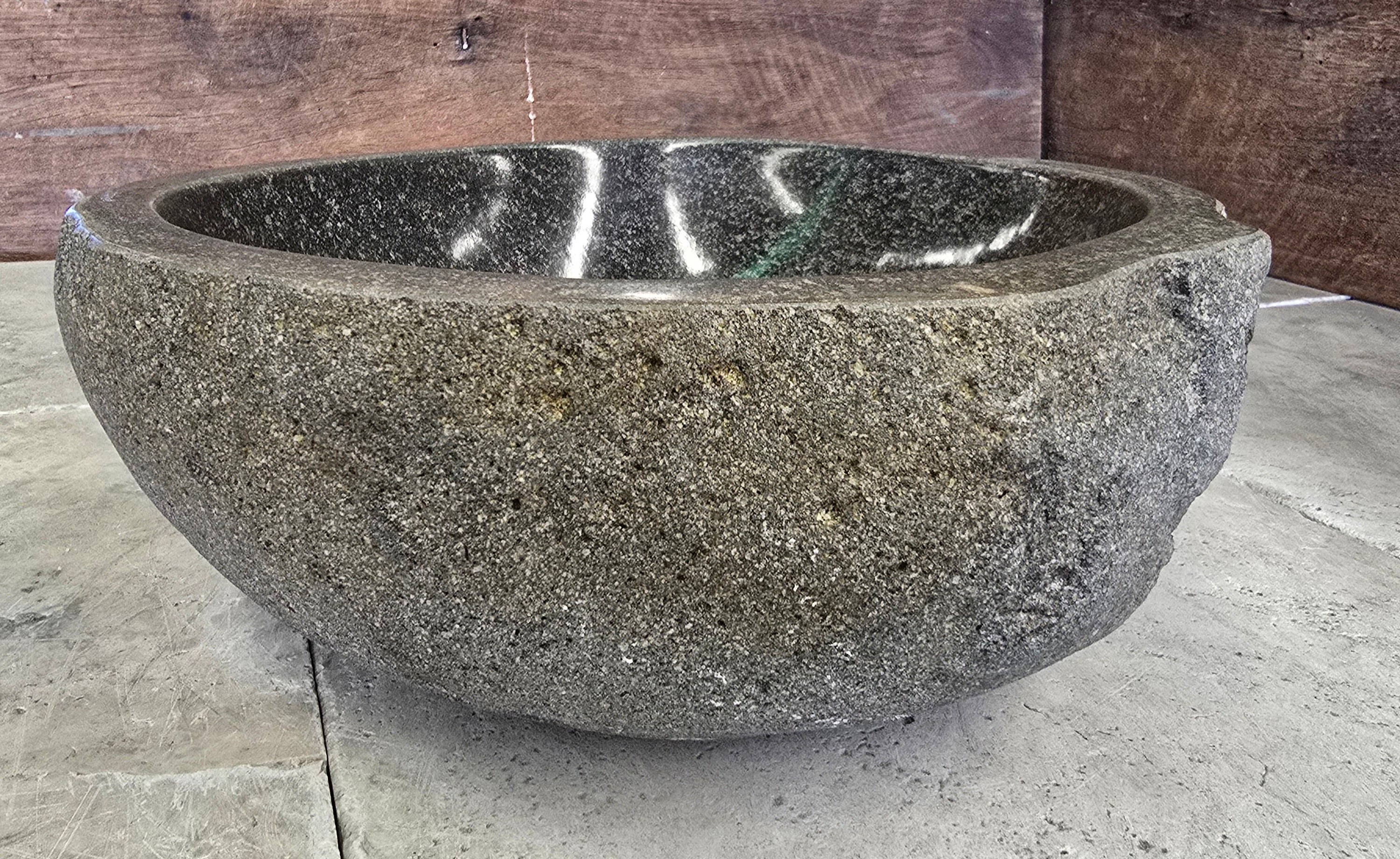 Handmade Natural Oval River Stone  Bathroom Basin  RS 2409108