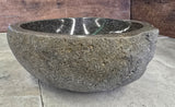 Handmade Natural Oval River Stone  Bathroom Basin  RS 2409108