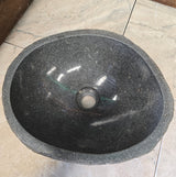 Handmade Natural Oval River Stone  Bathroom Basin  RS 2409079