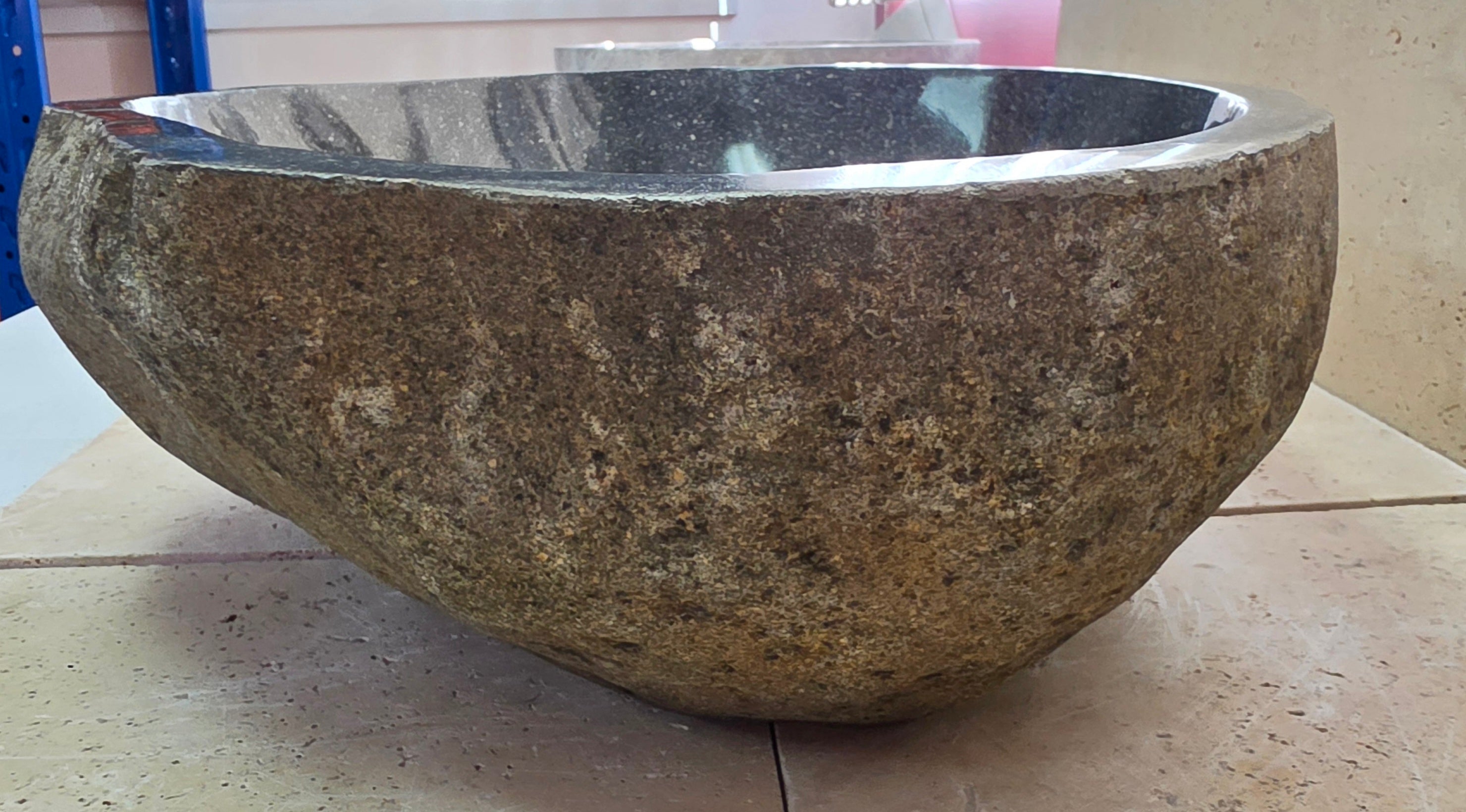 Handmade Natural Oval River Stone  Bathroom Basin  RM 25072031