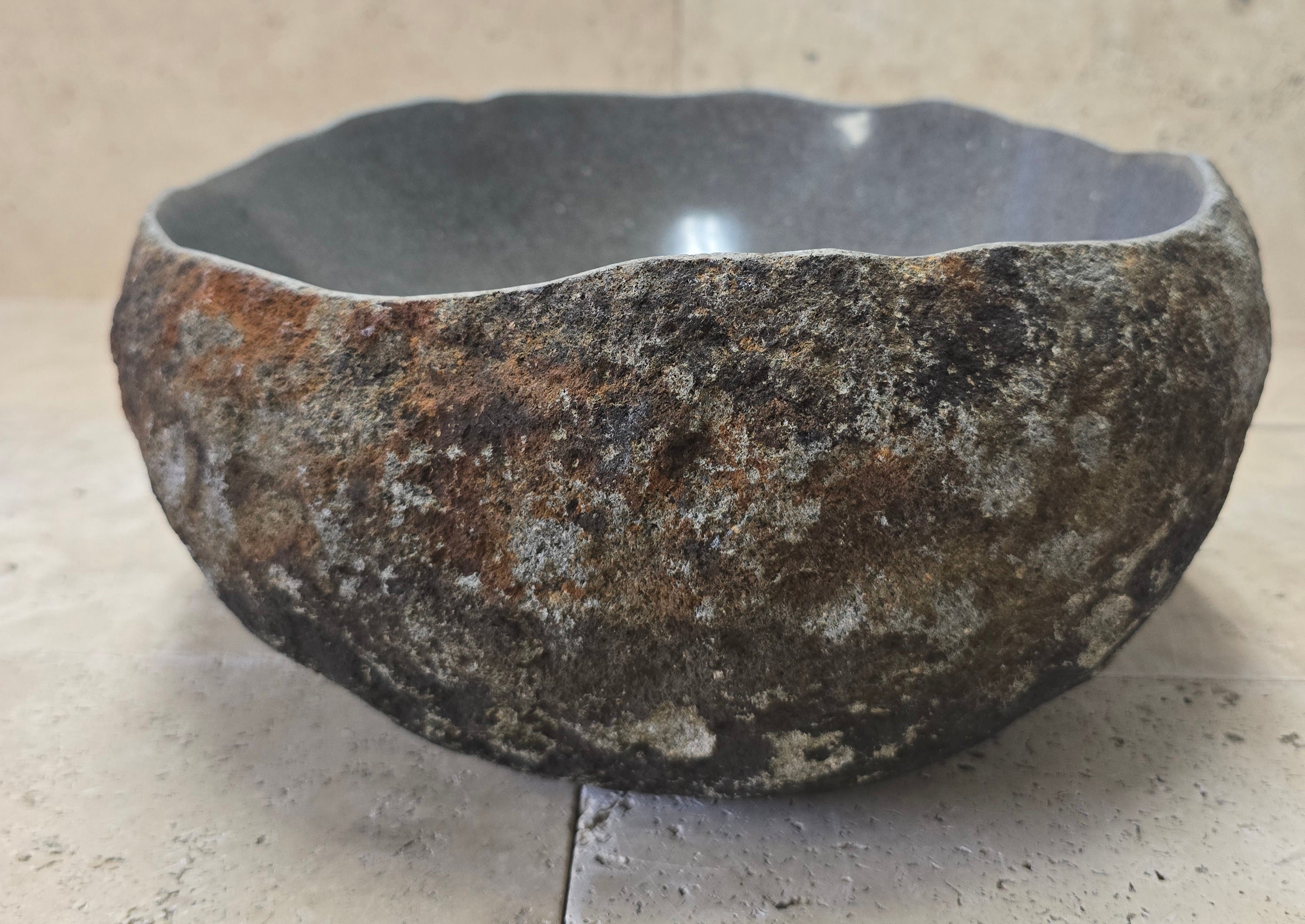 Handmade Natural Oval River Stone  Bathroom Basin  RVM 2409028