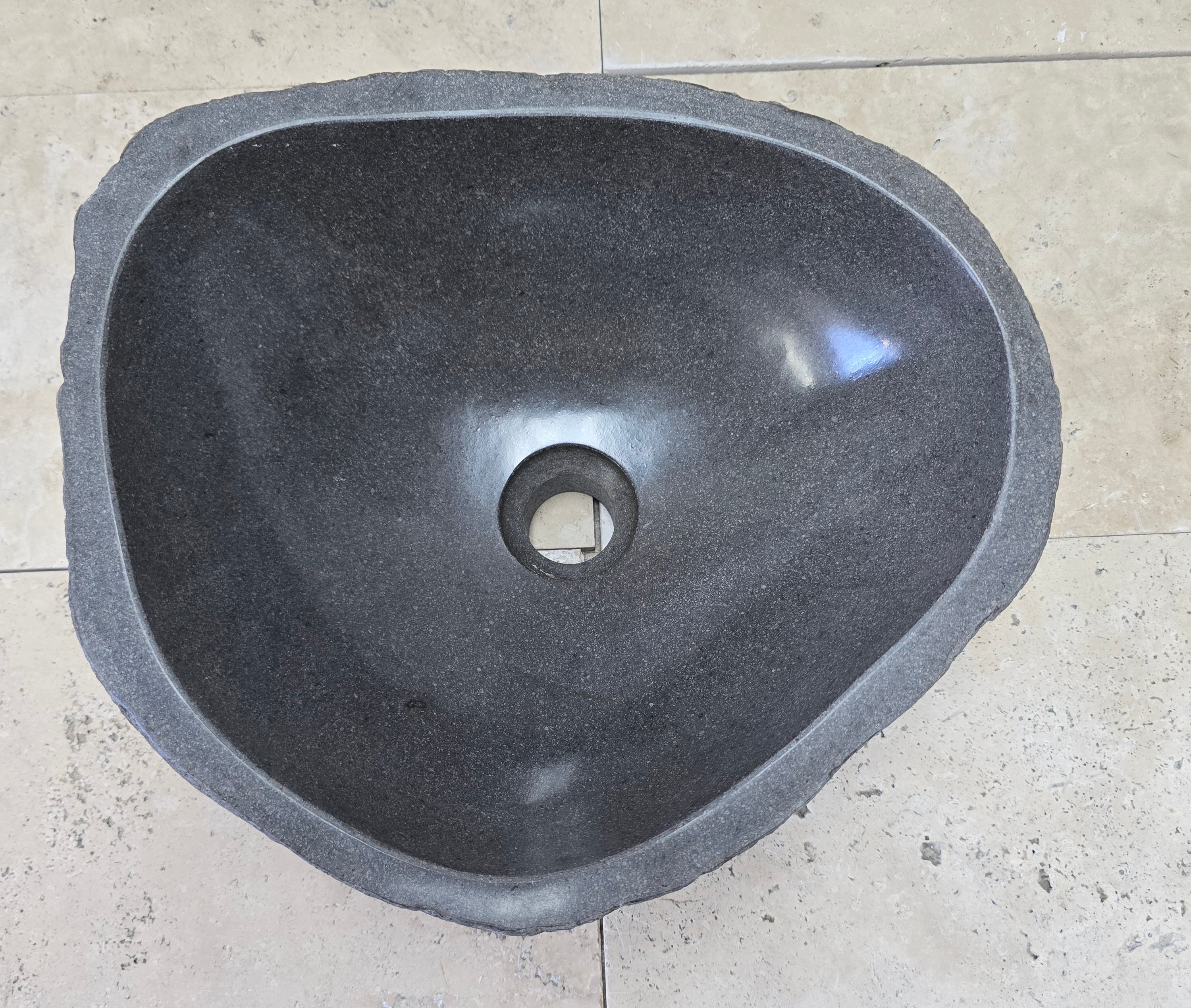 Handmade Natural Oval River Stone  Bathroom Basin  RS 2409086