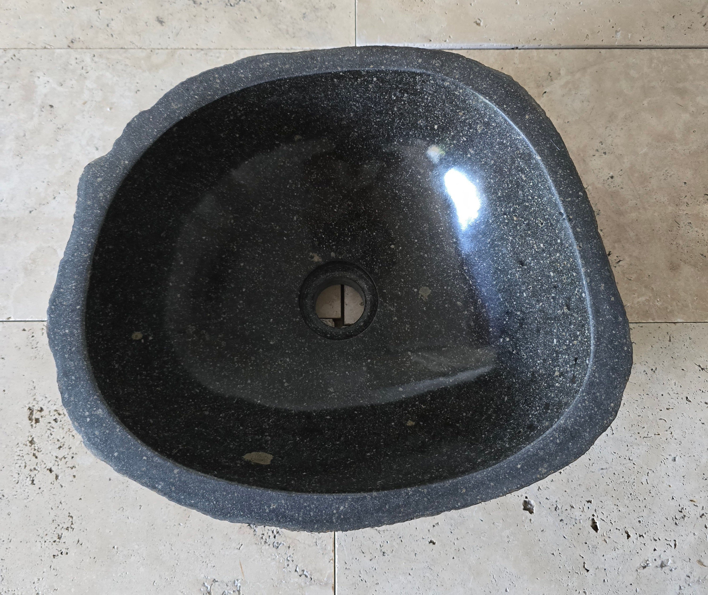 Handmade Natural Oval River Stone  Bathroom Basin  RS 2409145
