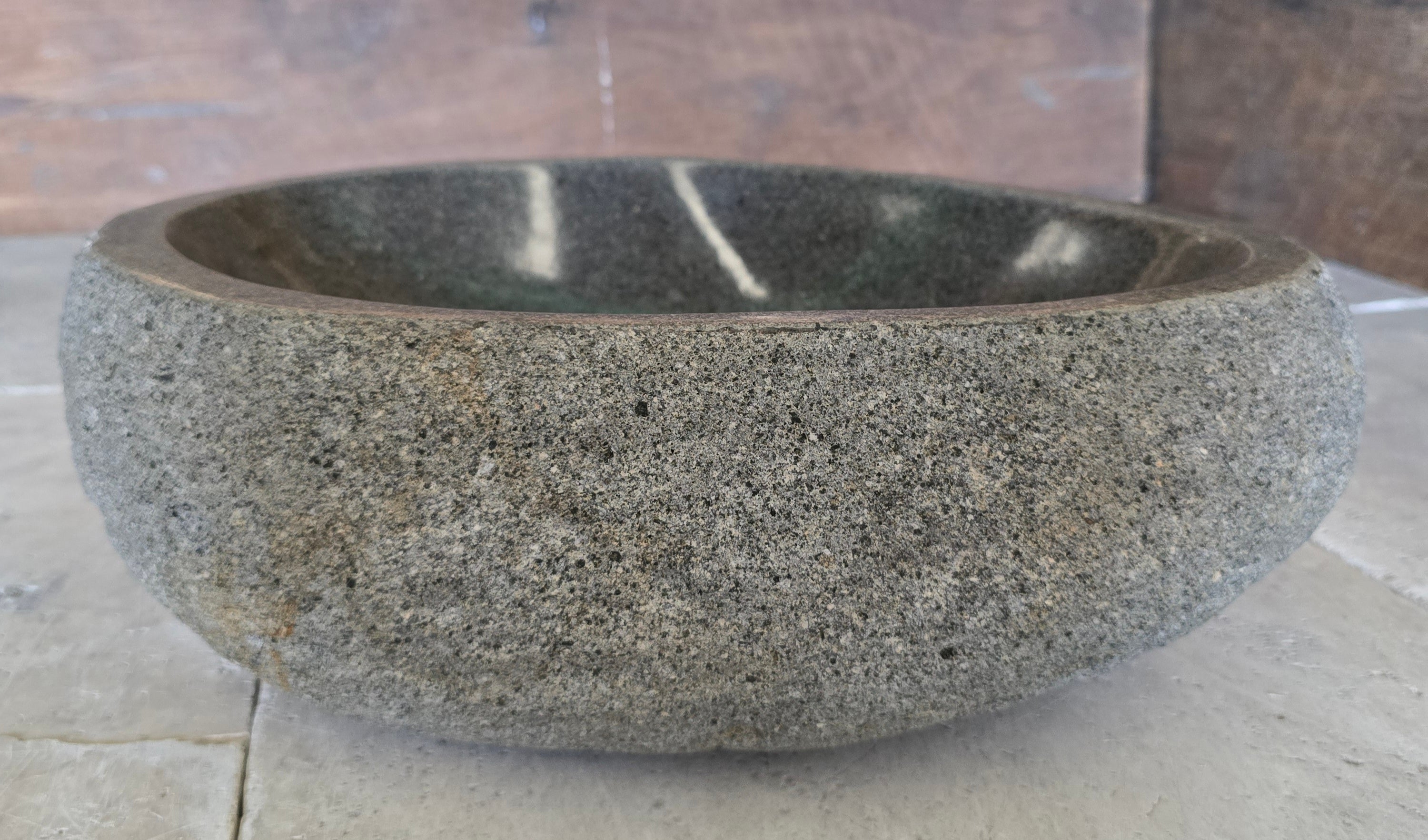 Handmade Natural Oval River Stone  Bathroom Basin  RS 2409087